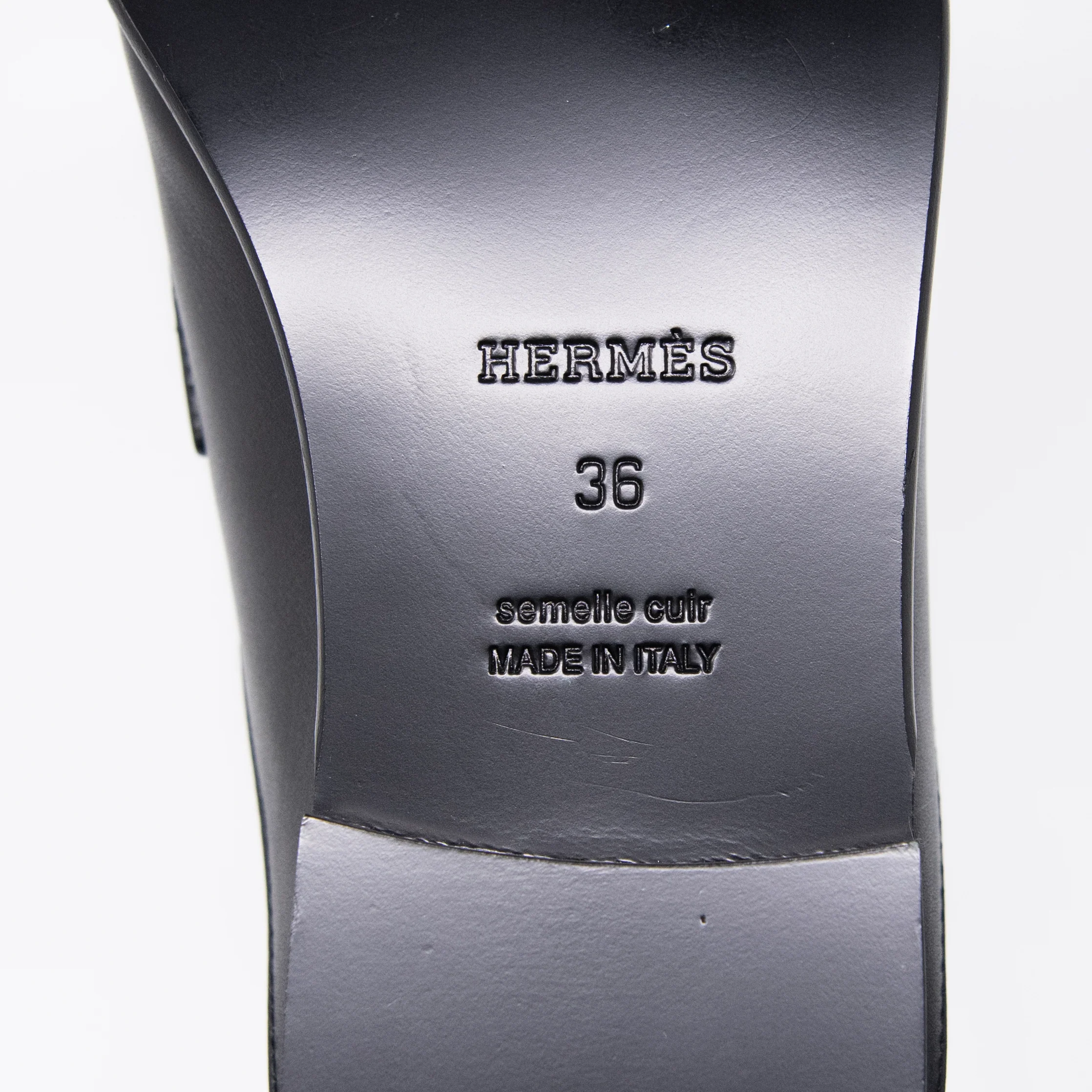 Hermes Noir Iota Mules 36 - Image 8