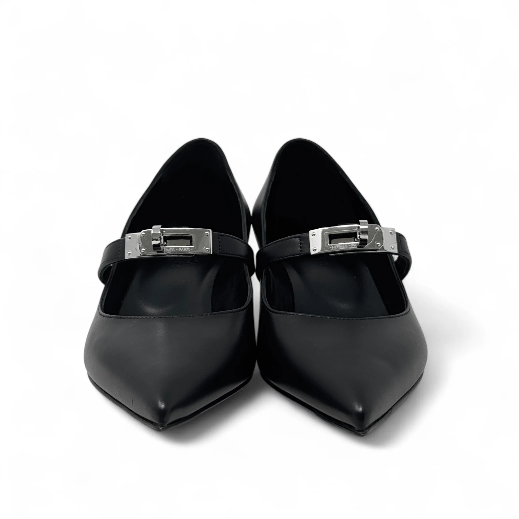 Hermes Noir Kiara Pumps 36 - Image 3