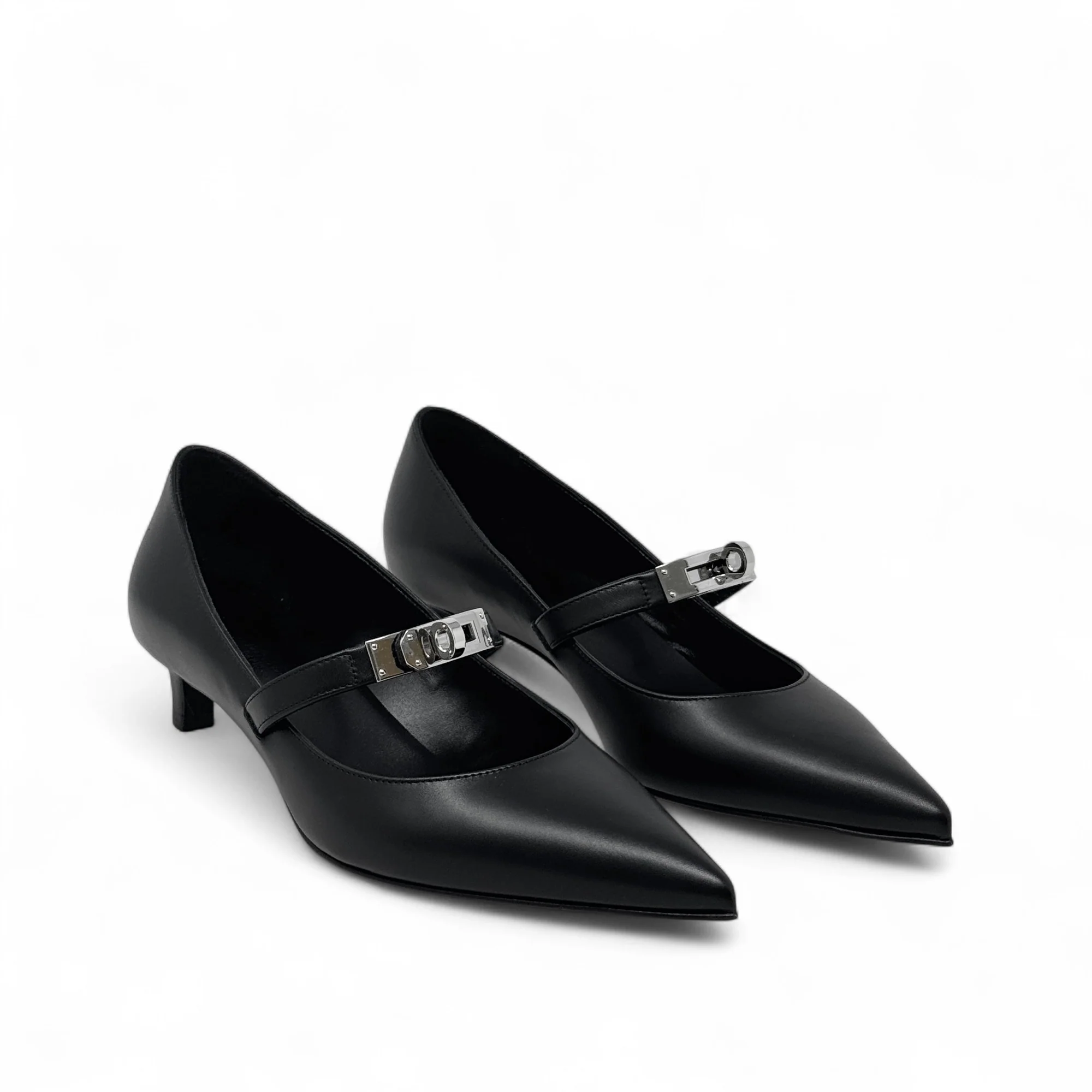 Hermes Noir Kiara Pumps 36 - Image 4