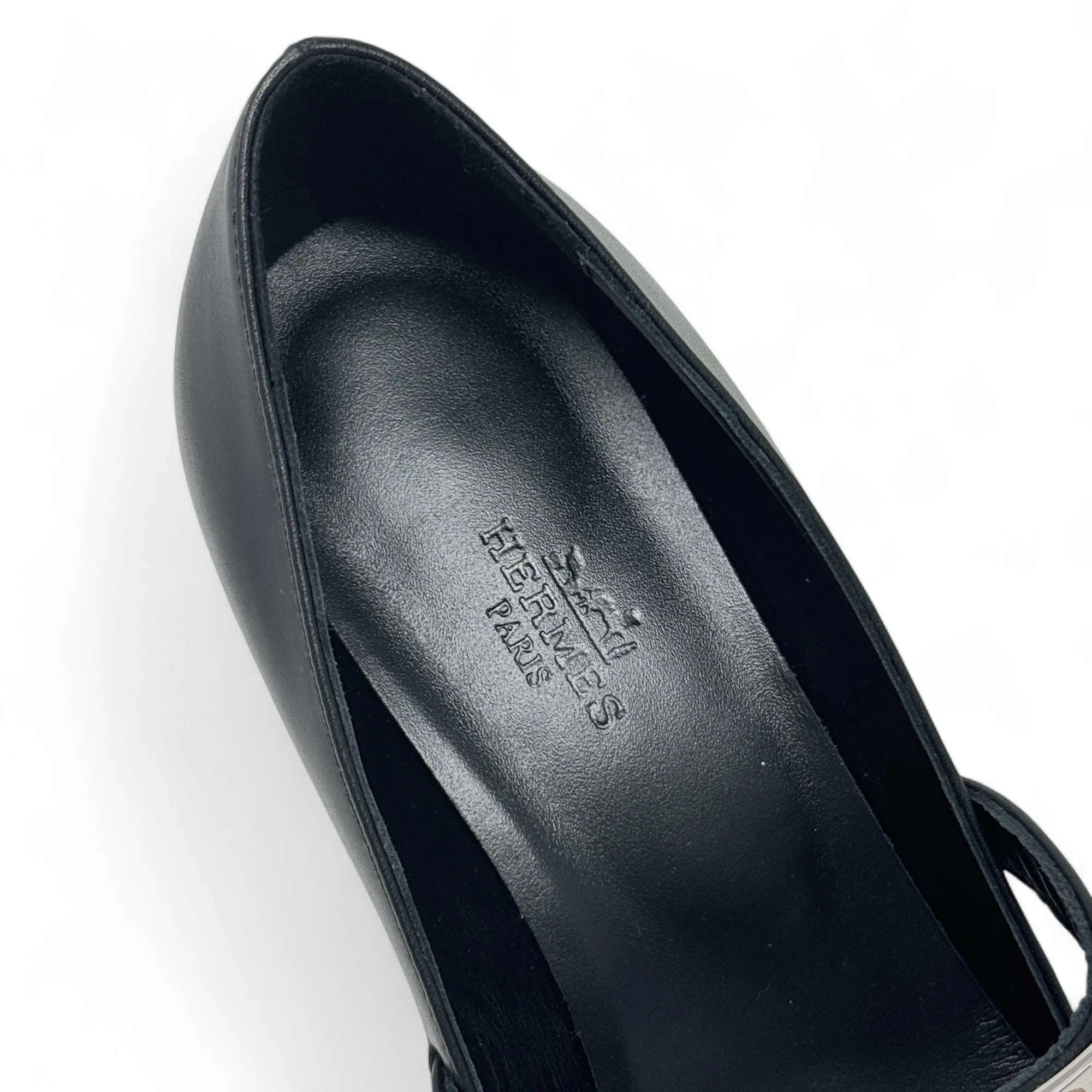 Hermes Noir Kiara Pumps 36 - Image 8
