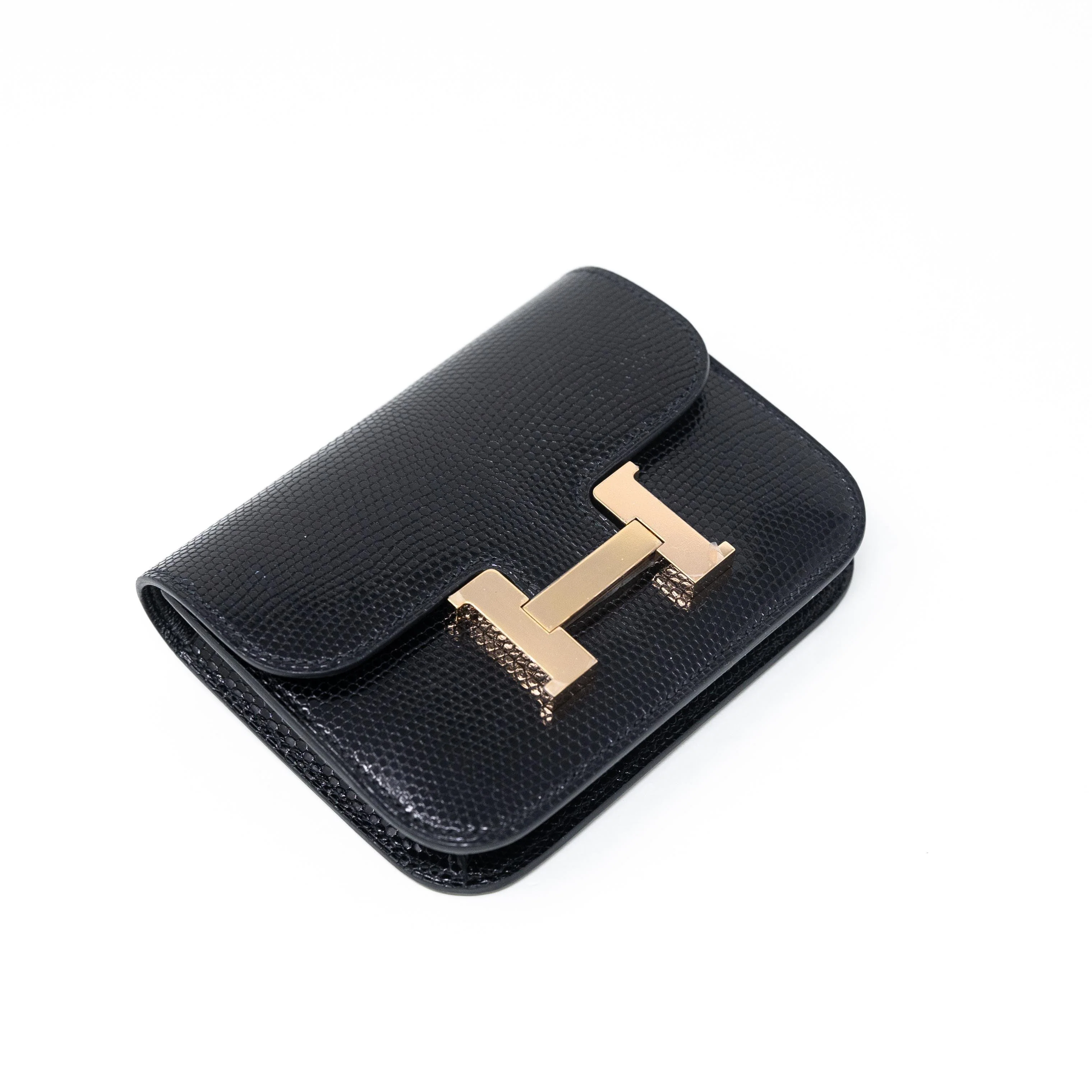 Hermes Noir Lizard Constance Slim Wallet - Image 3