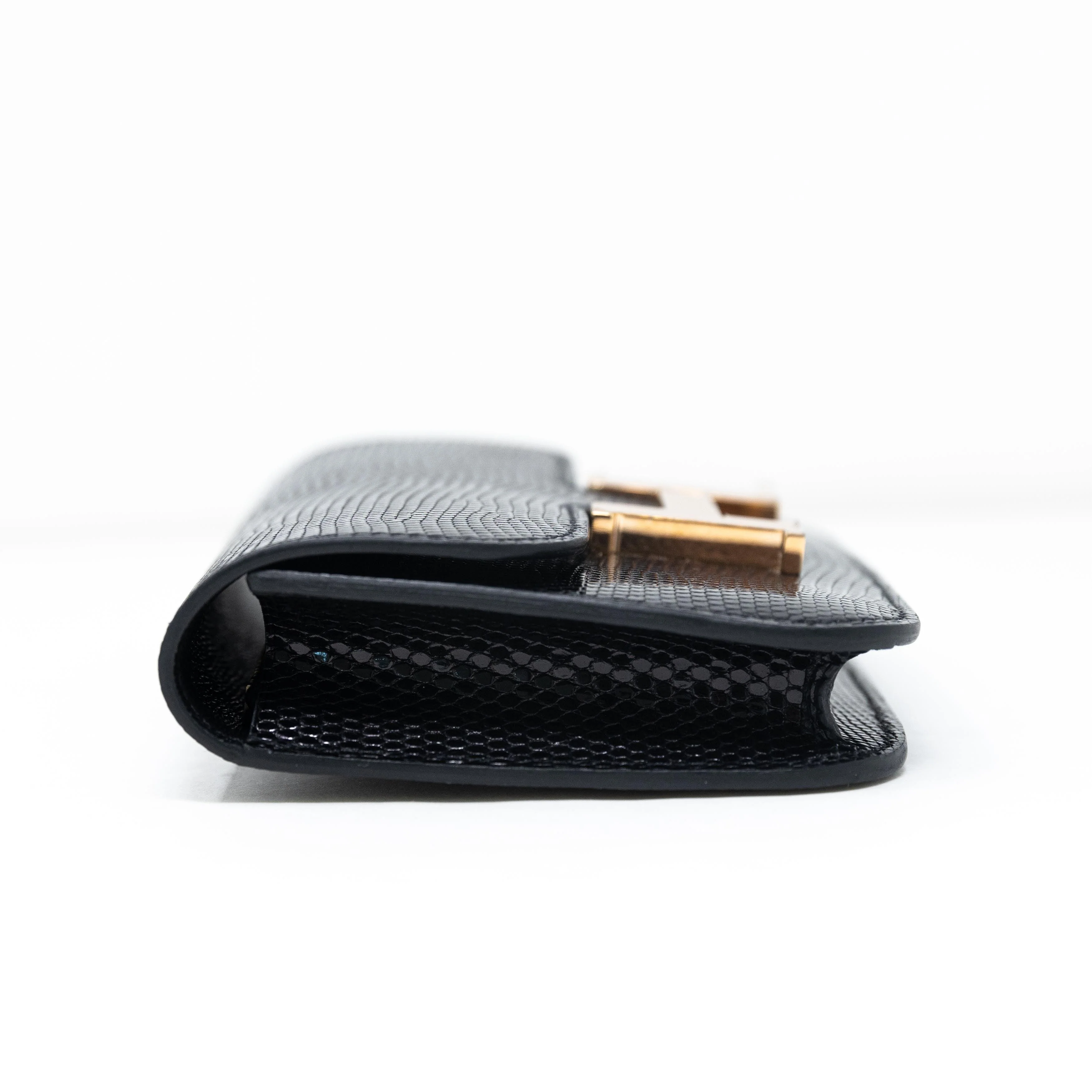 Hermes Noir Lizard Constance Slim Wallet - Image 5