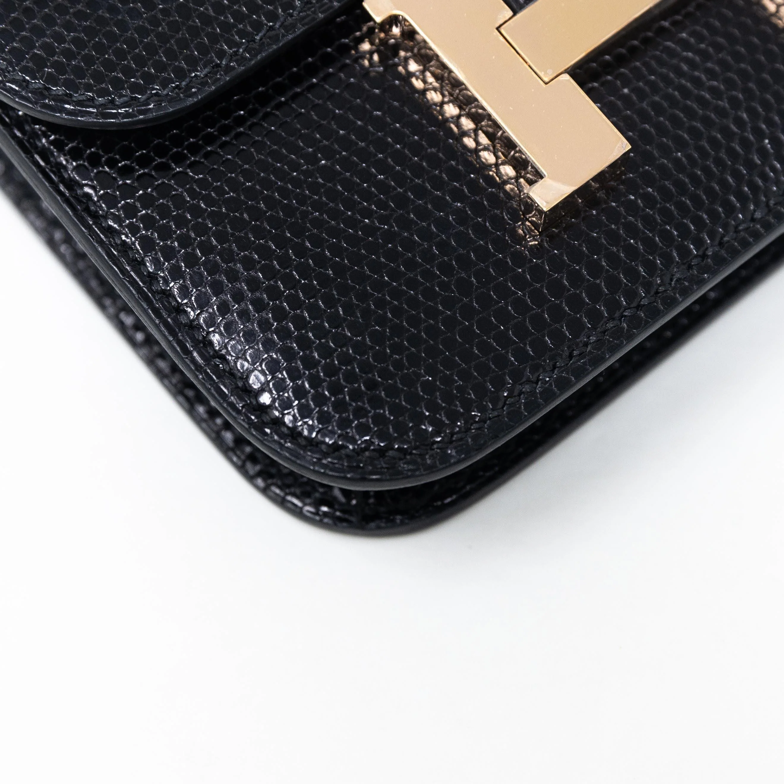 Hermes Noir Lizard Constance Slim Wallet - Image 6