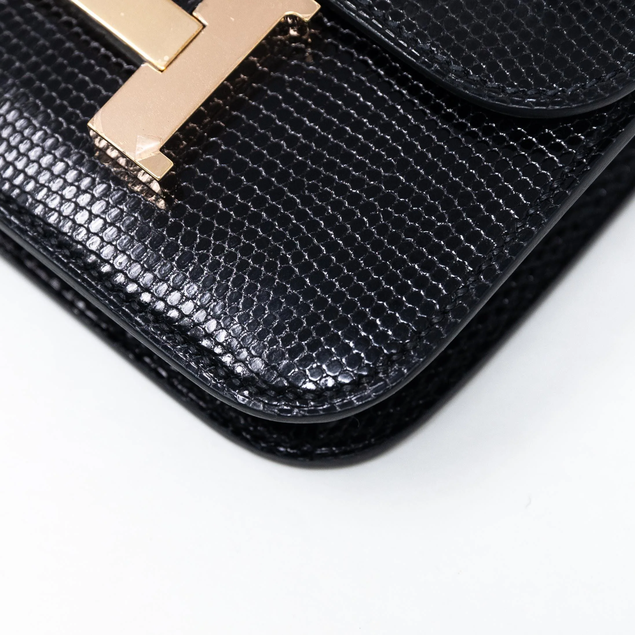 Hermes Noir Lizard Constance Slim Wallet - Image 7