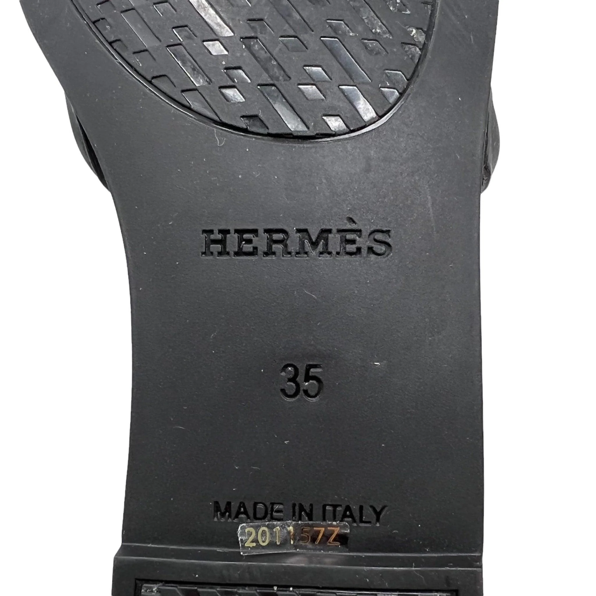 Hermes Noir Rubber Aloha Sandals 35 - Image 6