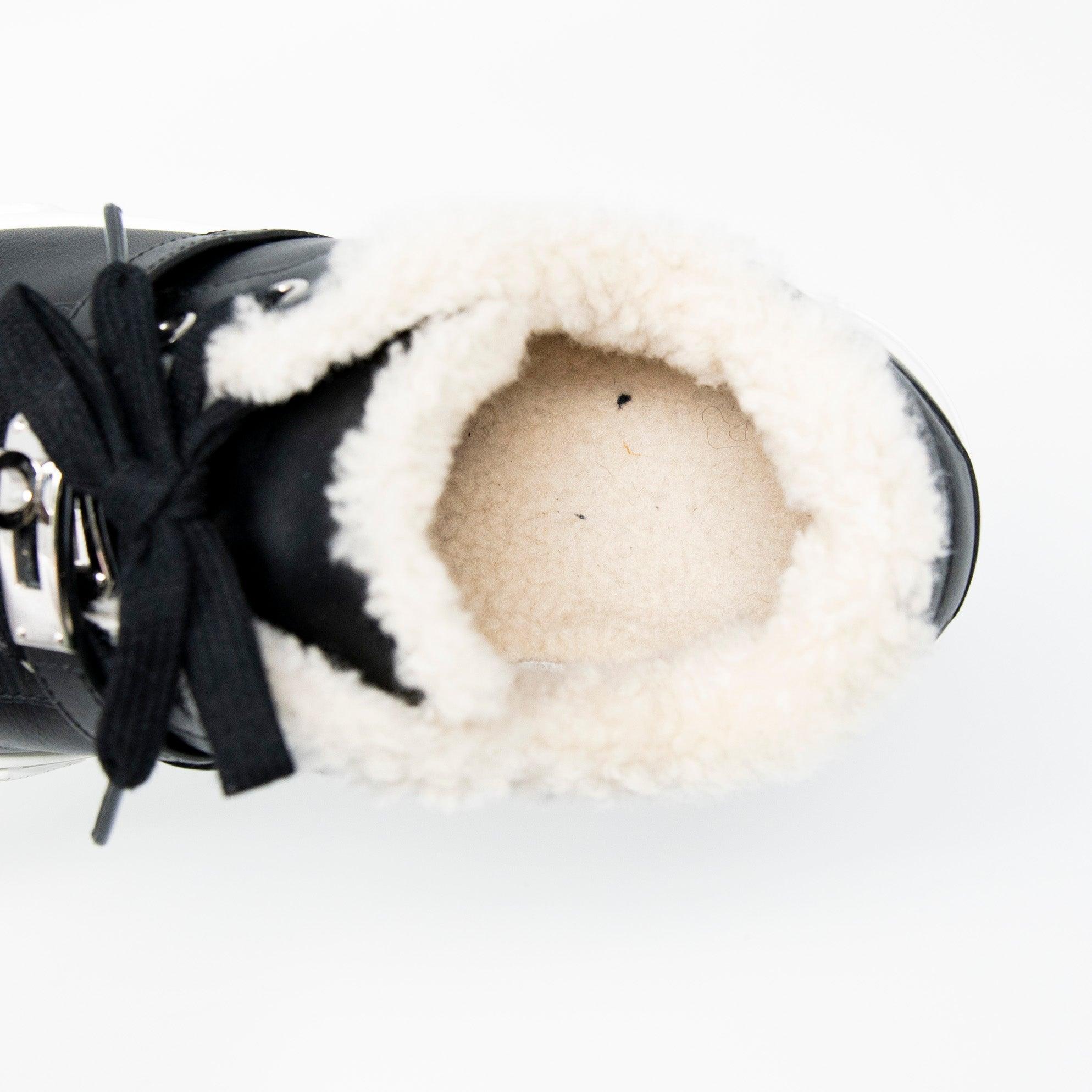 Hermes Noir Shearling Day Sneakers 36.5 - Image 8