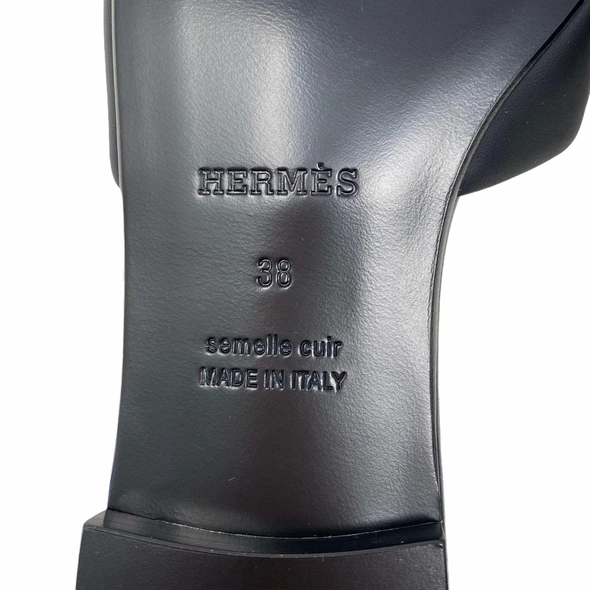 Hermes Noir Dune Sandals 38 - Image 5