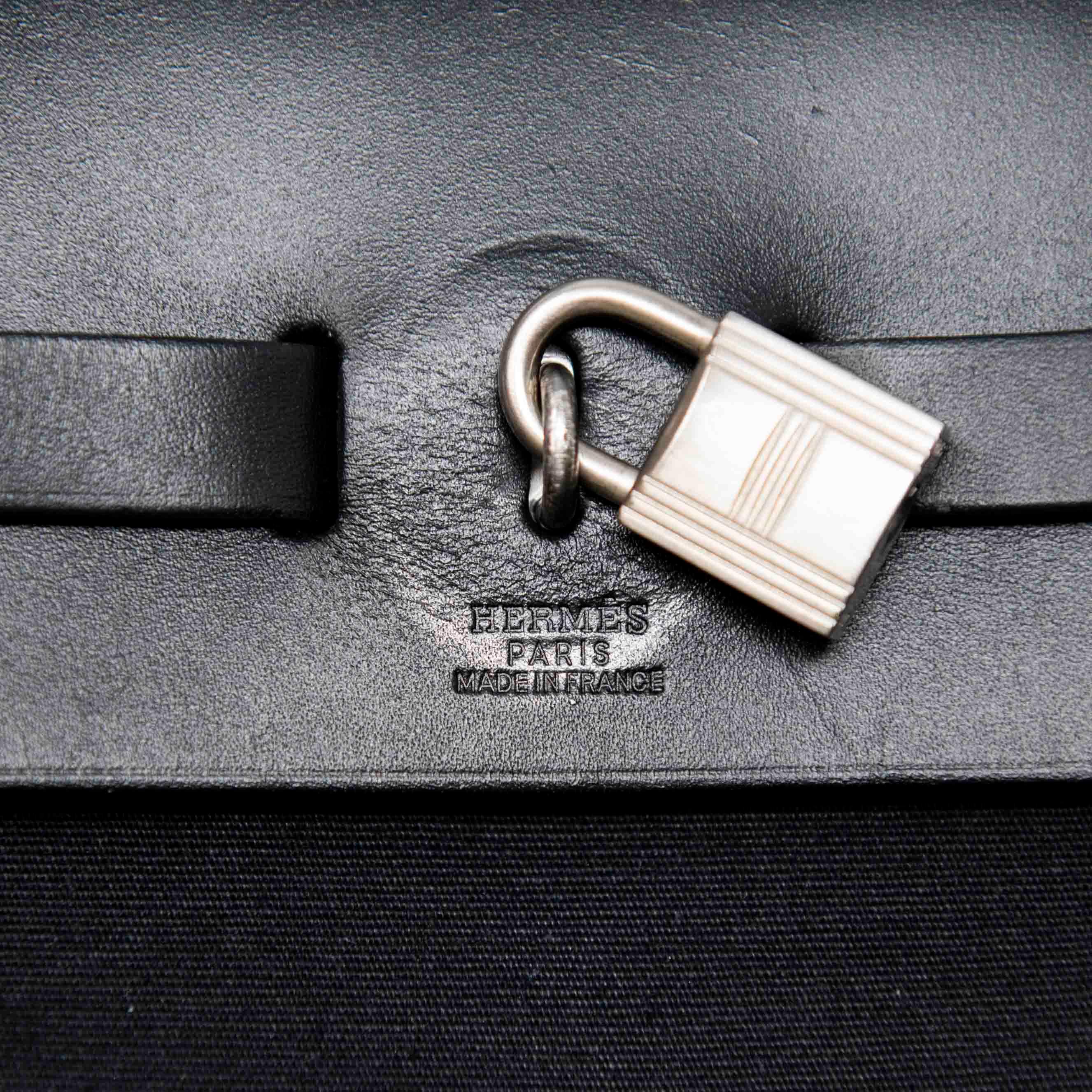 Hermes Noir Toile Herbag Backpack - Image 13