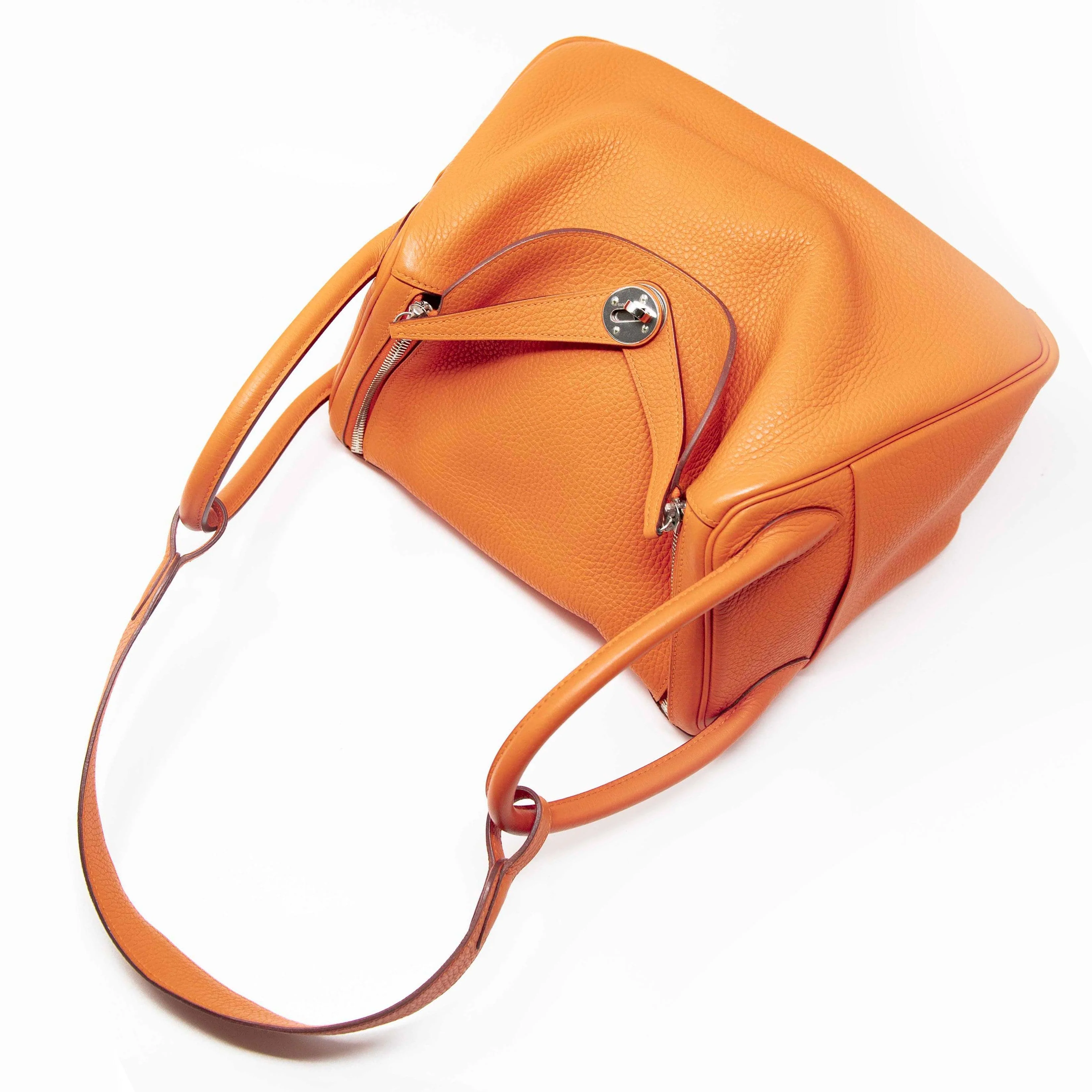 Hermes Orange Clemence Lindy 30 - Image 13