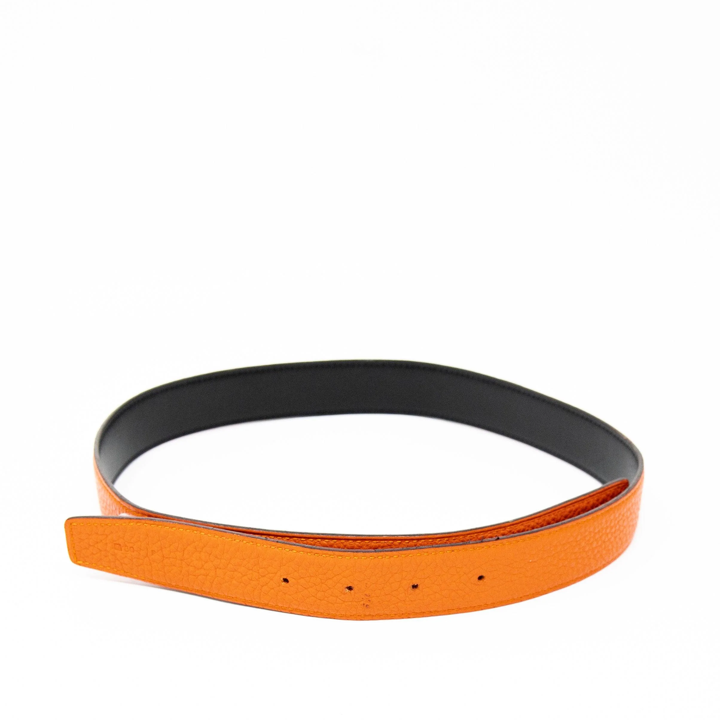 Hermes Orange Reversible Belt Strap 80 - Image 2