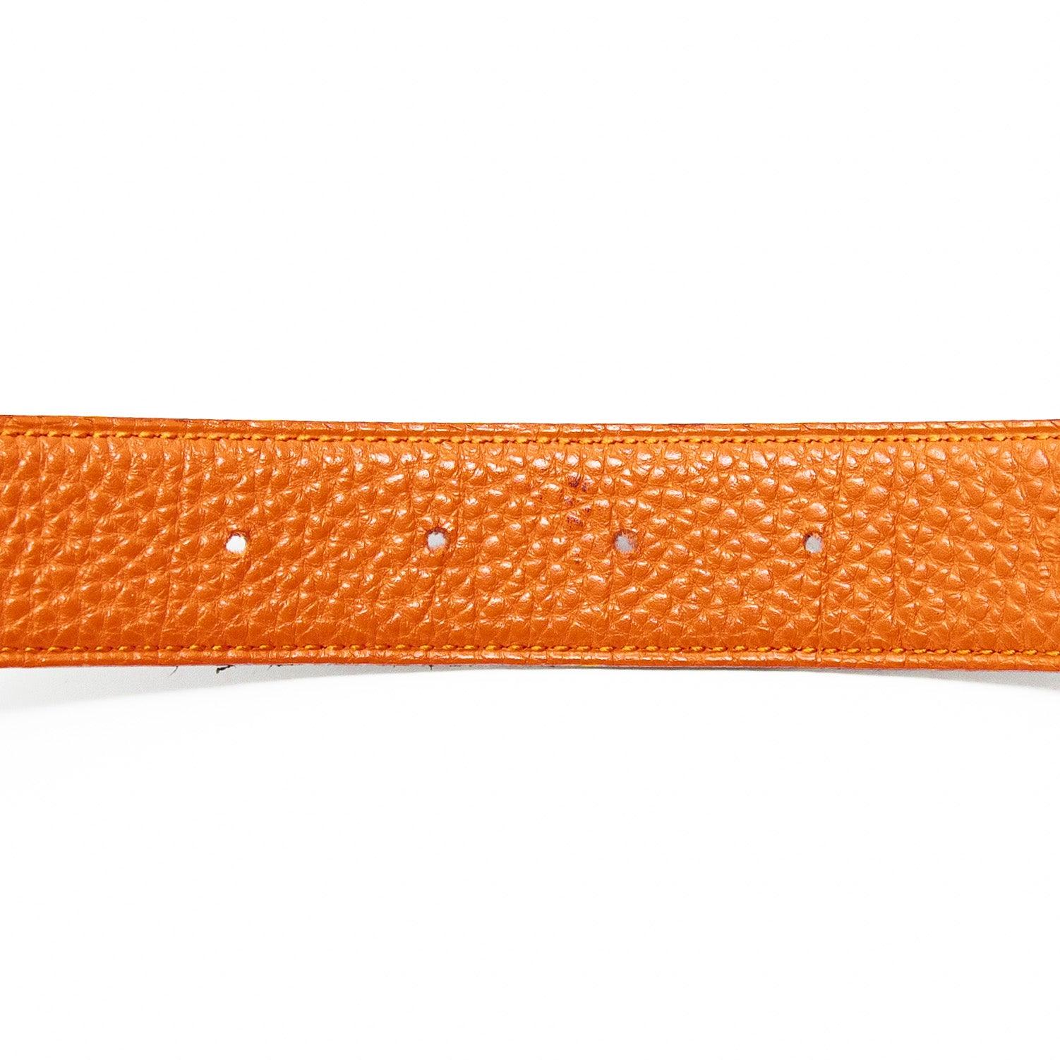 Hermes Orange Reversible Belt Strap 80 - Image 4