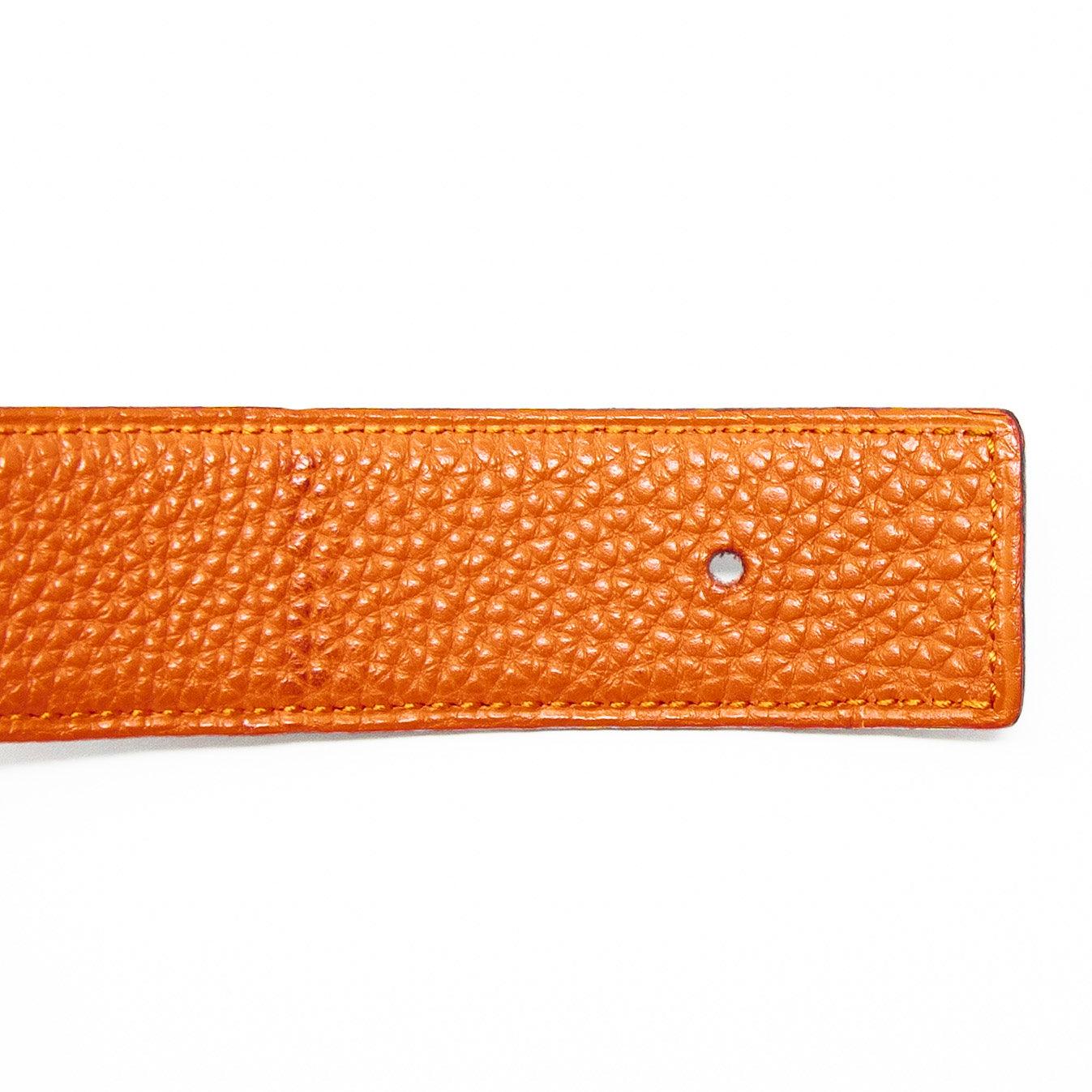 Hermes Orange Reversible Belt Strap 80 - Image 5