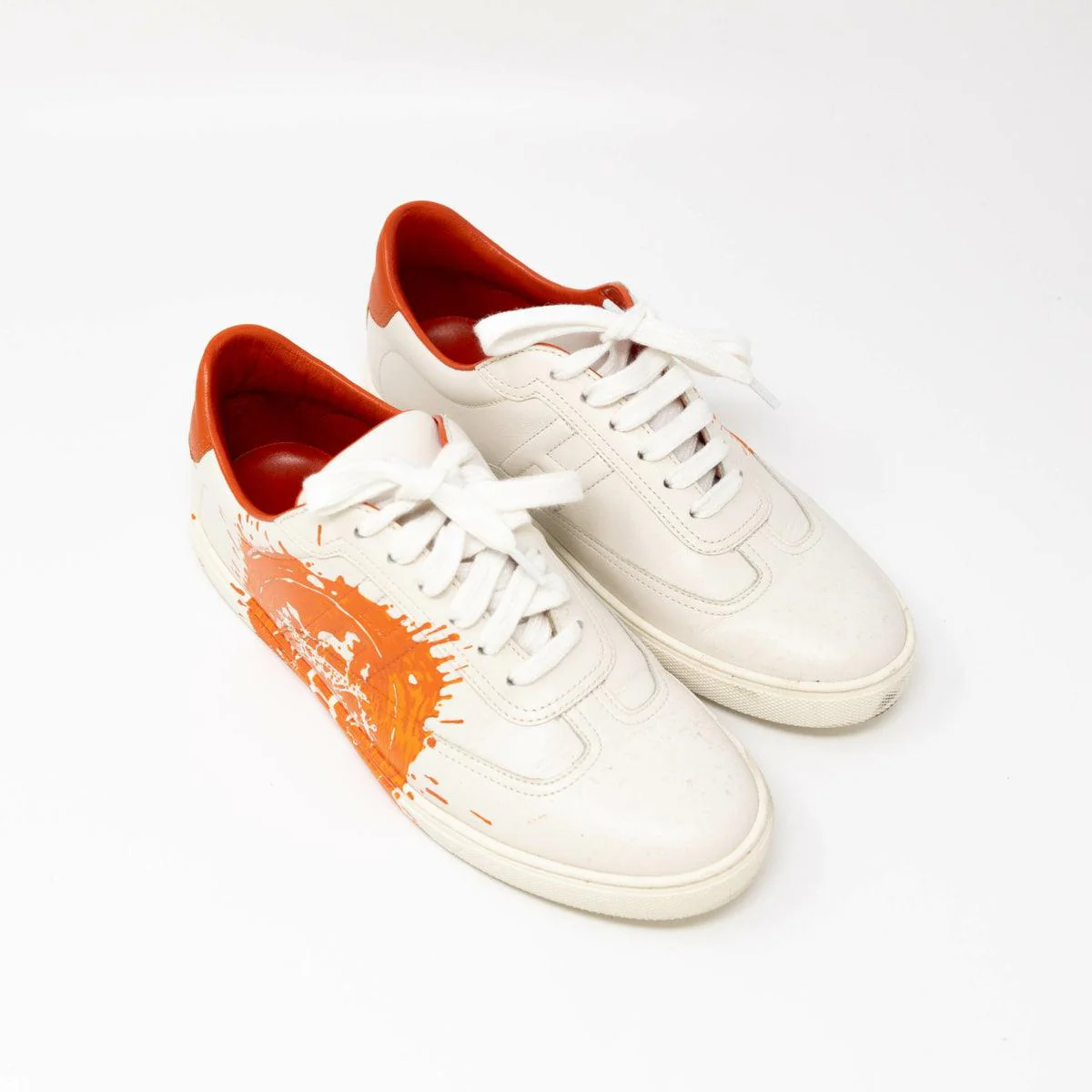Hermes Orange Splash Quicker Sneaker 37.5 - Image 4