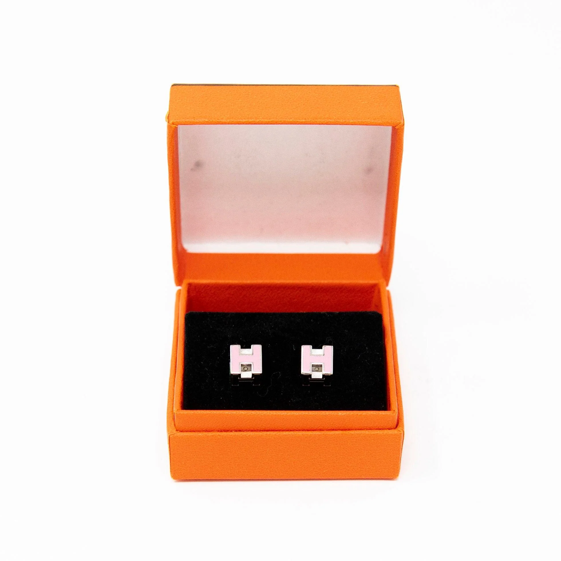 Hermes Pink Cage d’H Earrings - Image 12