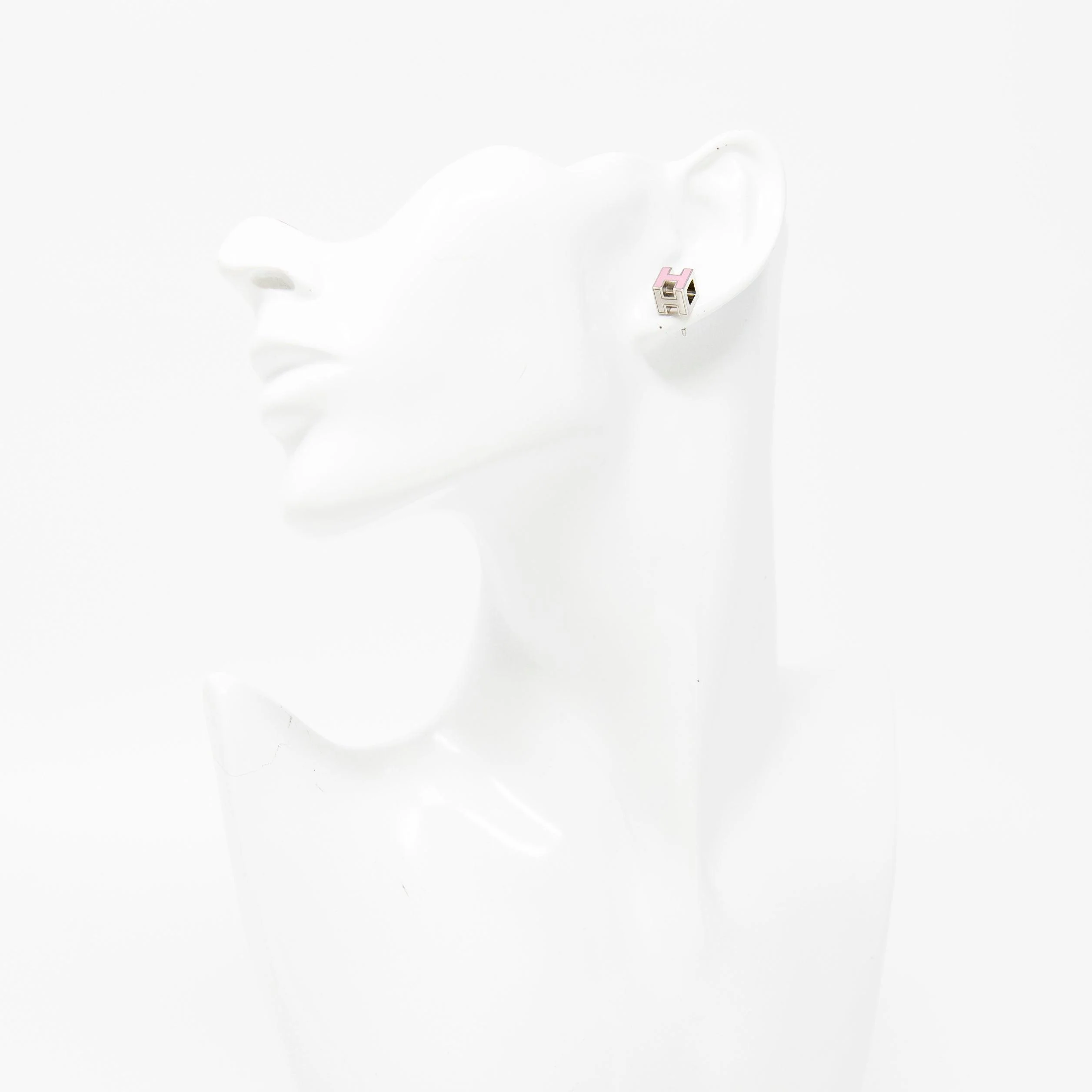 Hermes Pink Cage d’H Earrings - Image 3