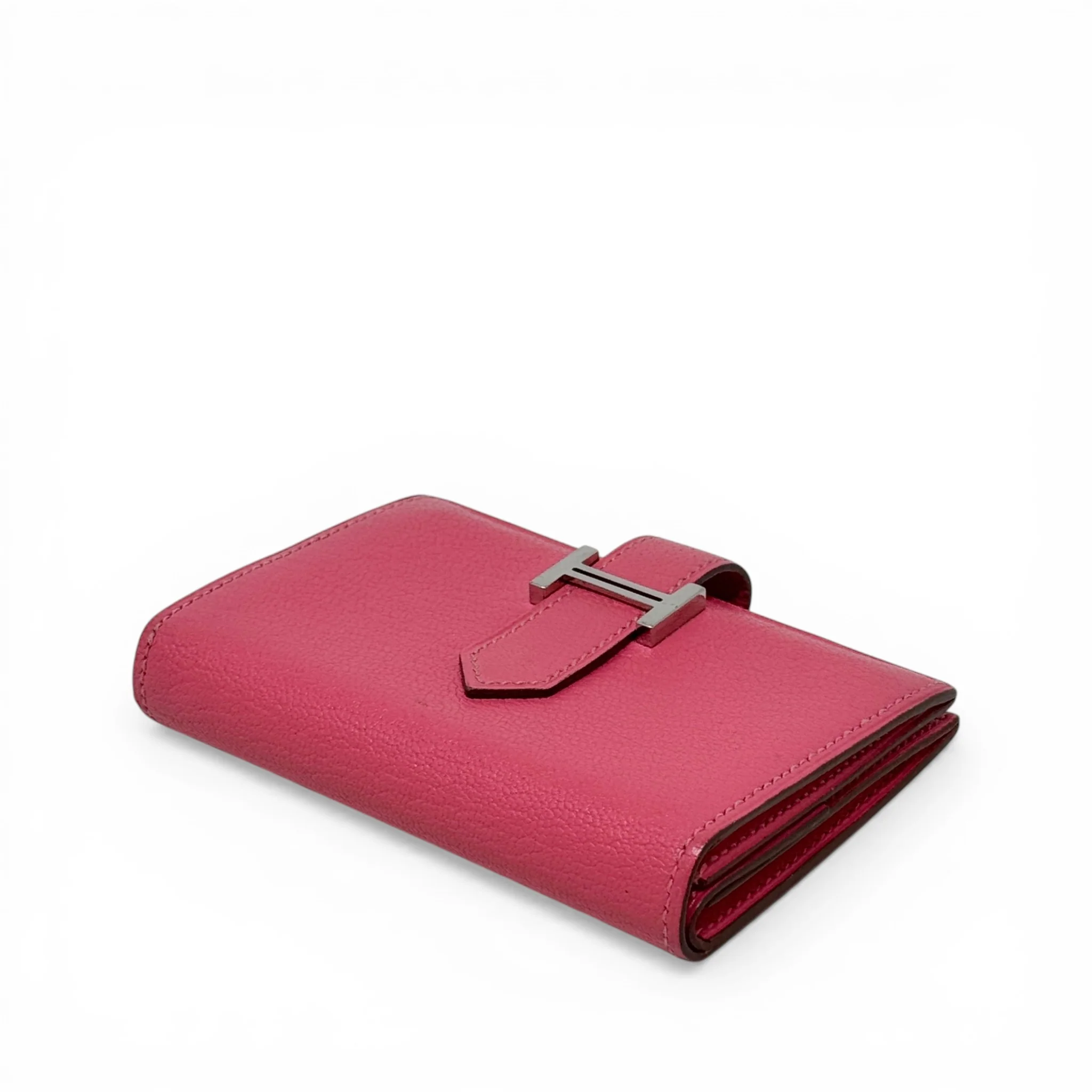 Hermes Rose Azalee Chevre Mini Bearn Wallet - Image 2