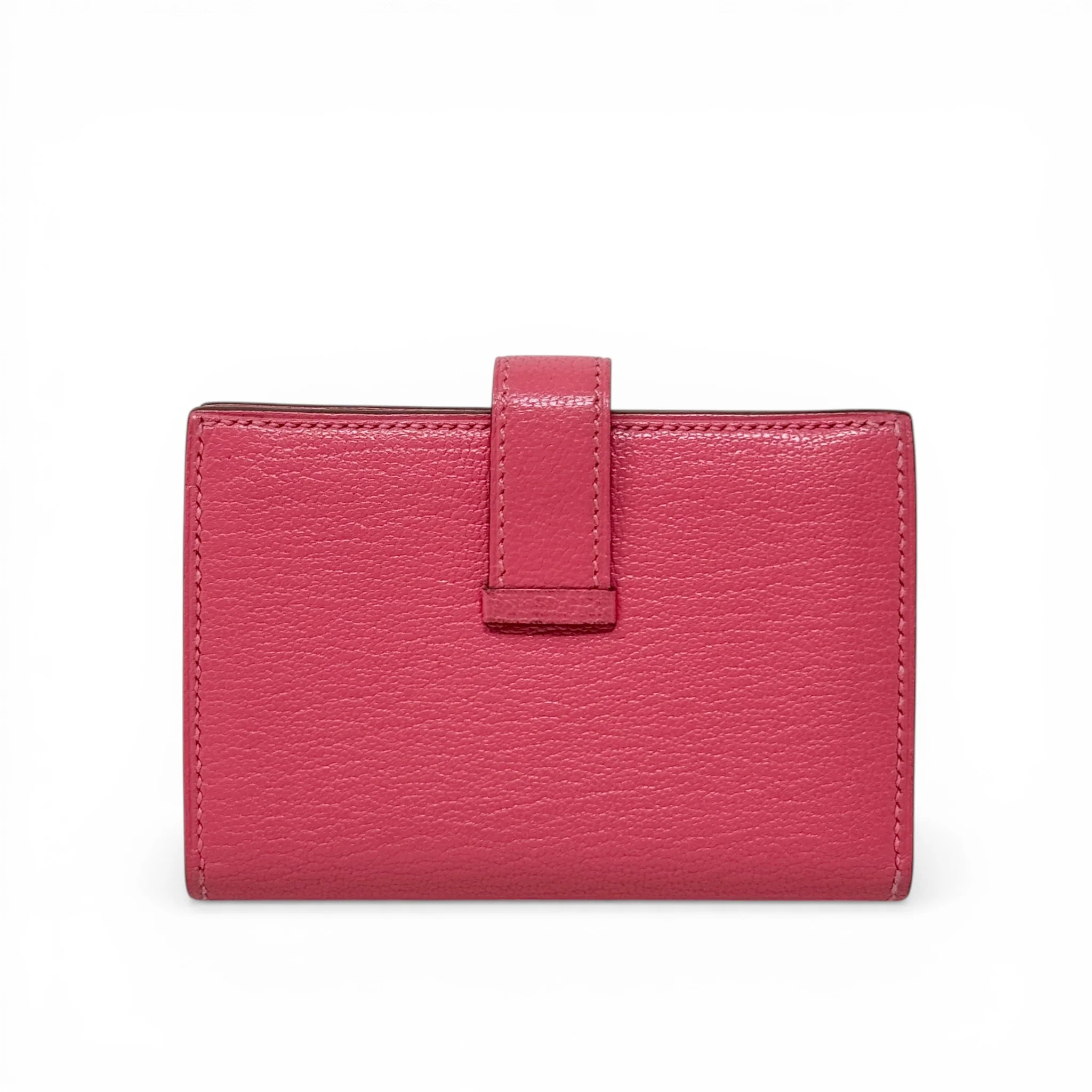 Hermes Rose Azalee Chevre Mini Bearn Wallet - Image 3