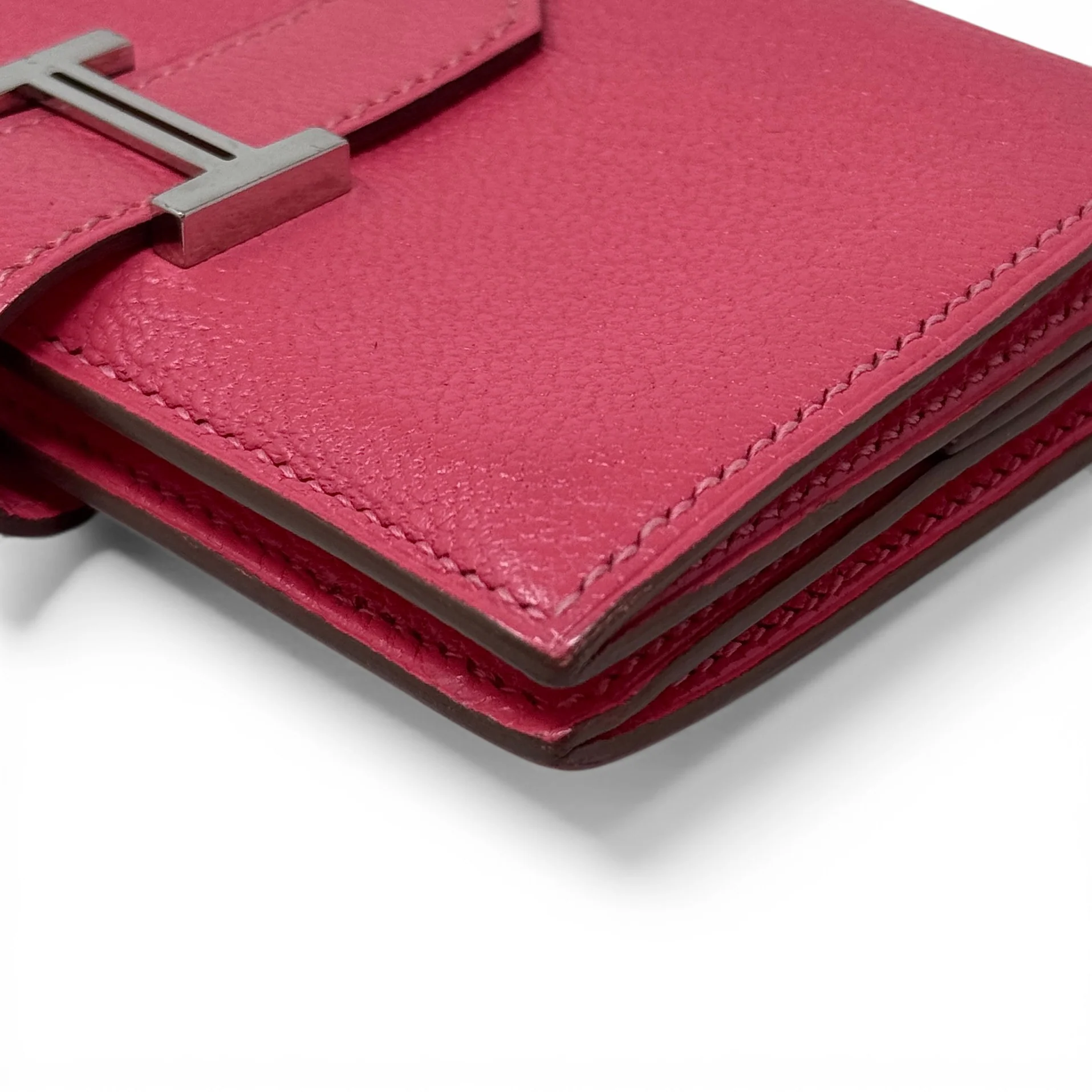 Hermes Rose Azalee Chevre Mini Bearn Wallet - Image 7