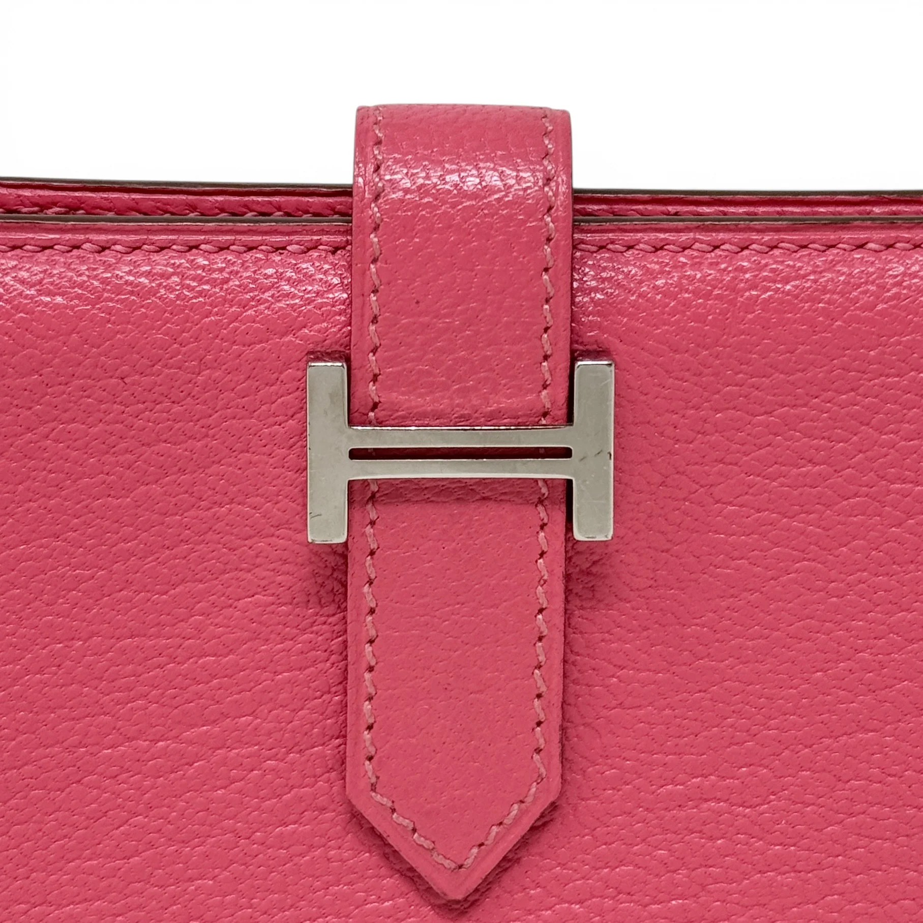 Hermes Rose Azalee Chevre Mini Bearn Wallet - Image 8