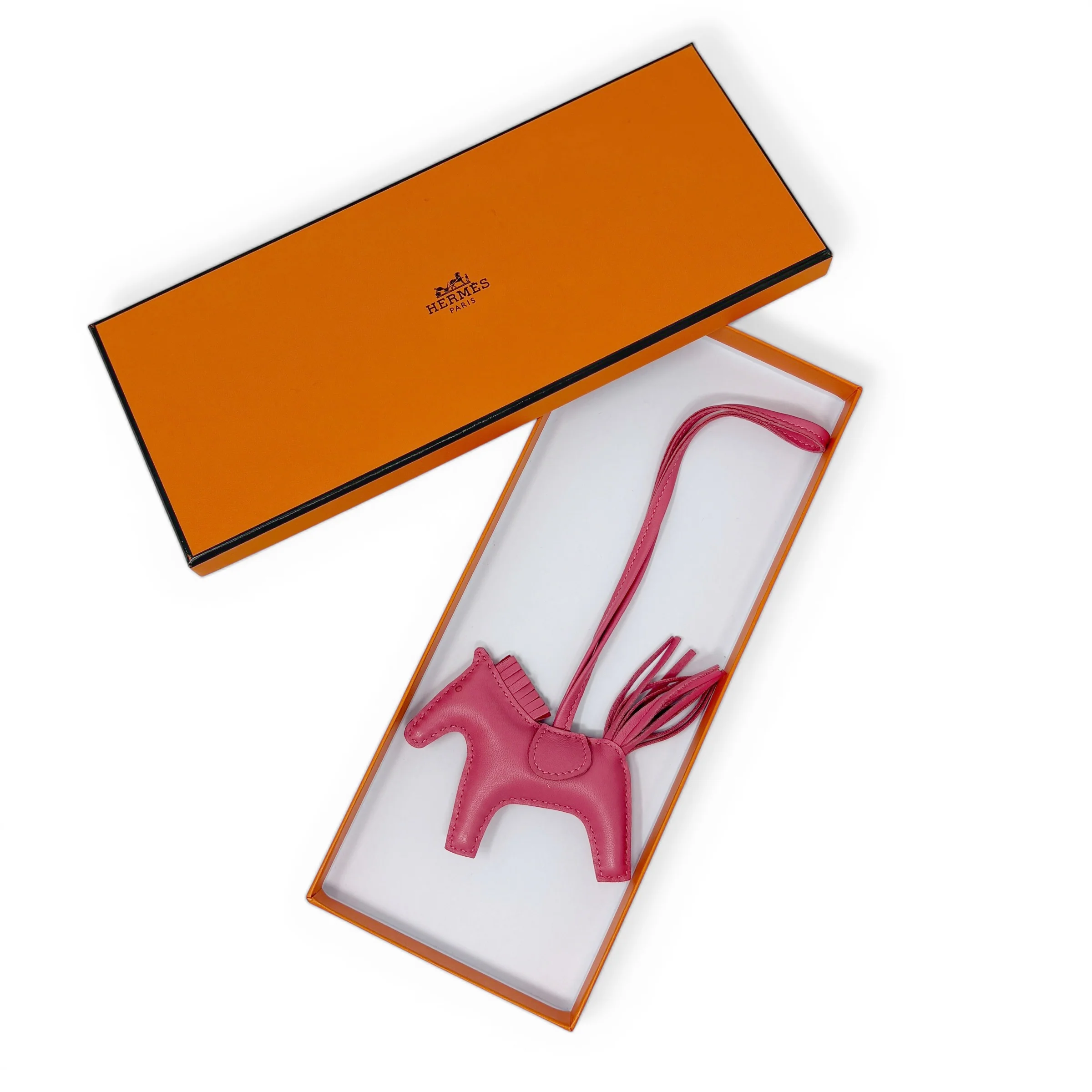 Hermes Rose Azalee Rodeo Charm PM