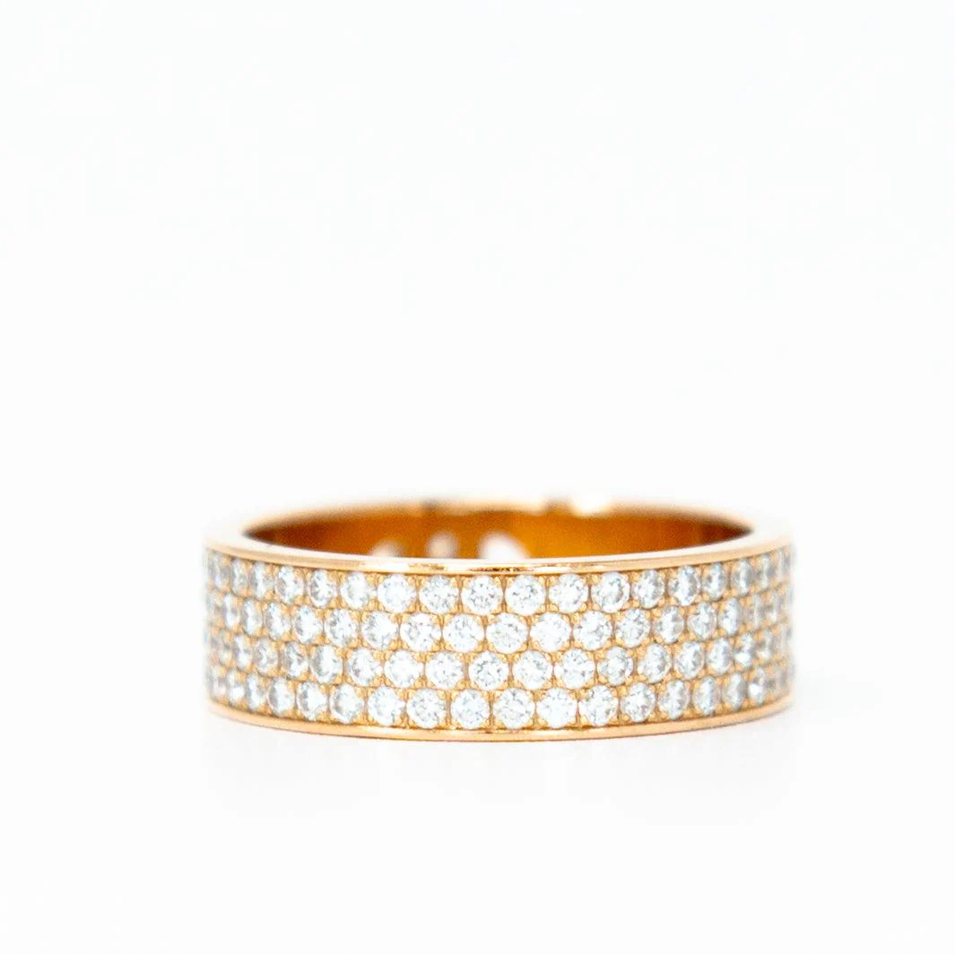 Hermes Rose Gold Diamond Small H d'Ancre Ring - Image 4