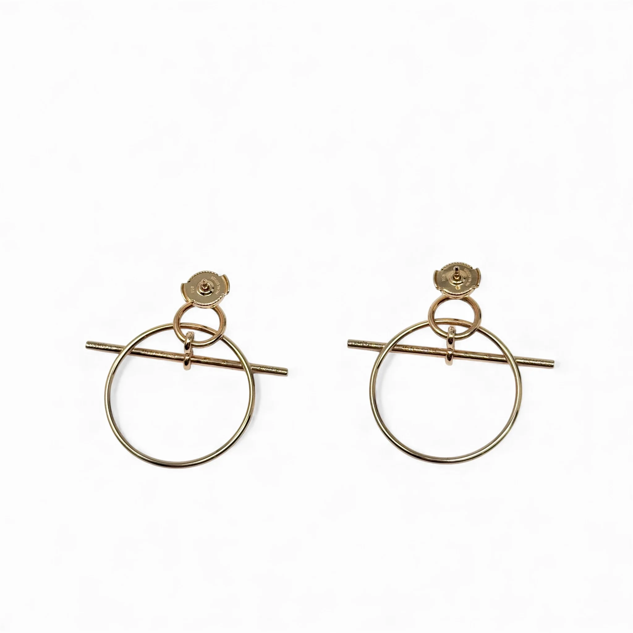 Hermes Rose Gold Small Loop Earrings - Image 7