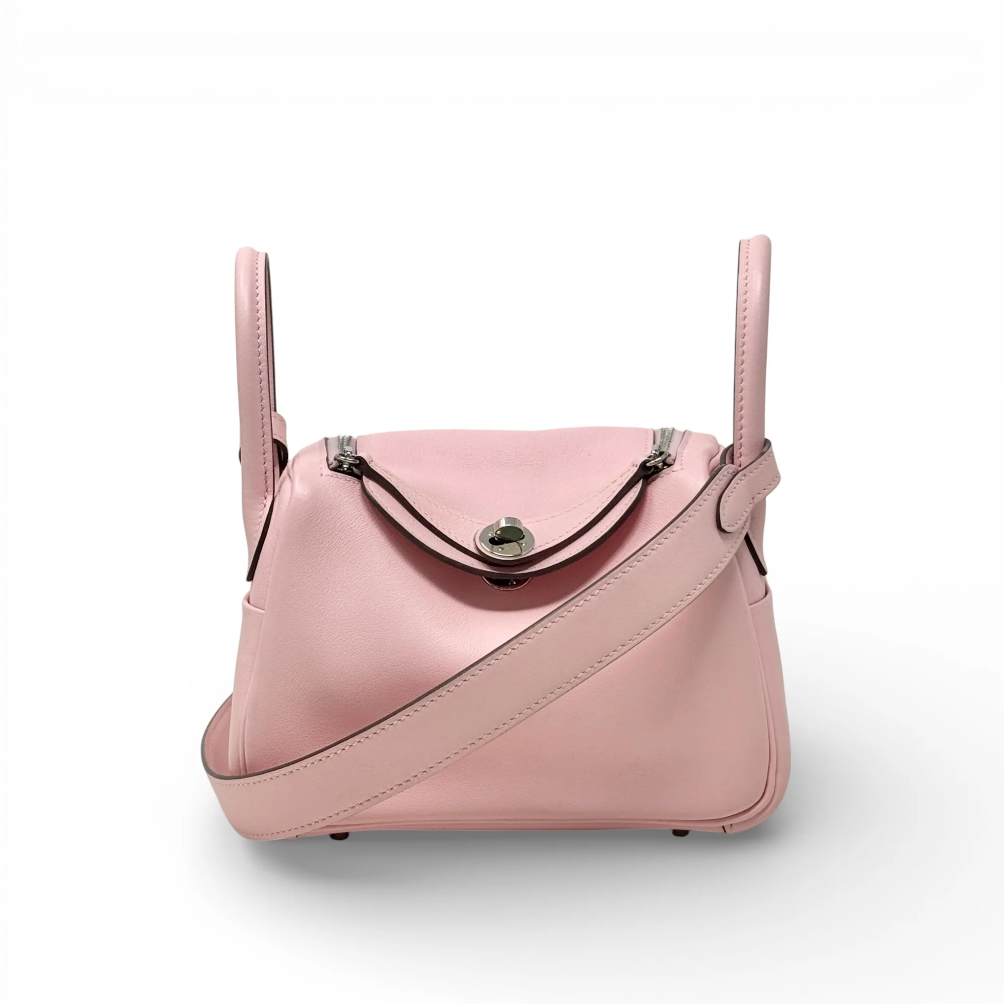 Hermes Rose Sakura Swift Mini Lindy