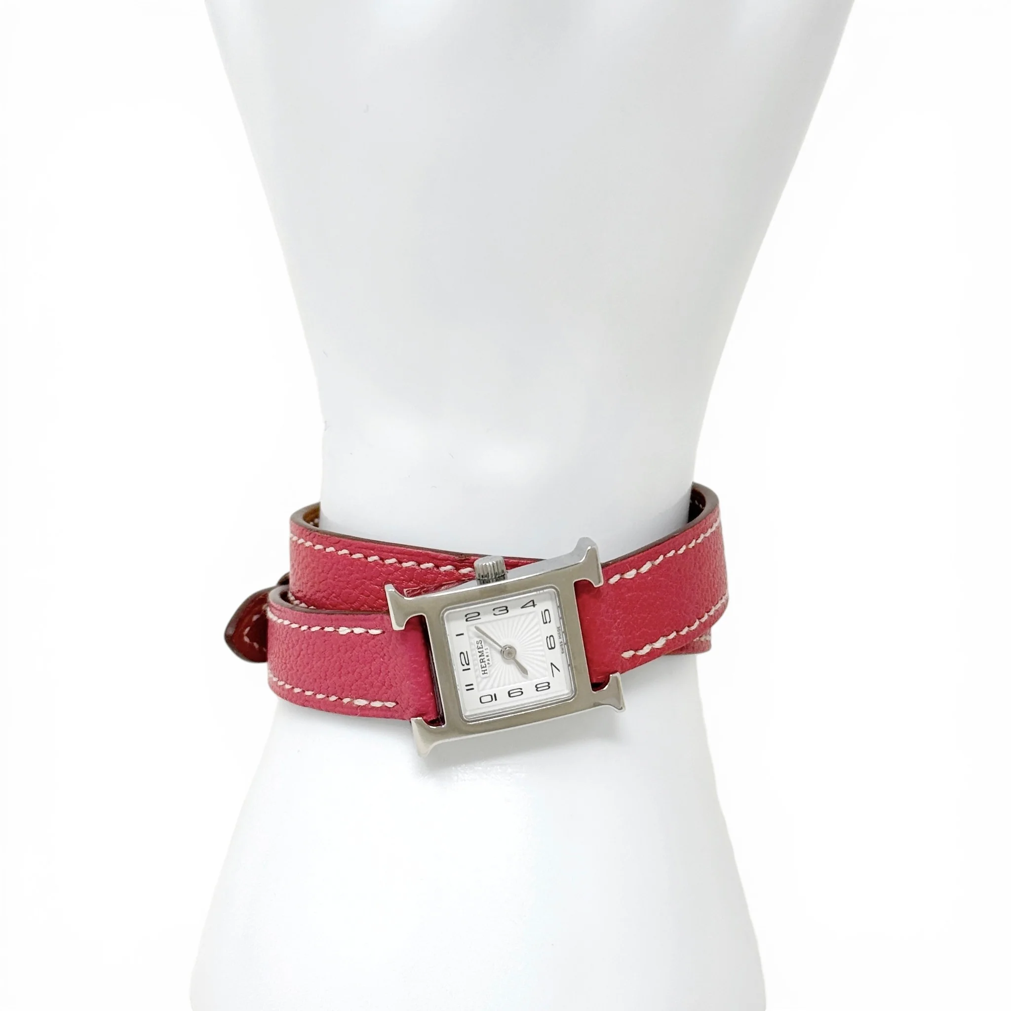 Hermes Rouge Casaque Heure H Watch Mini