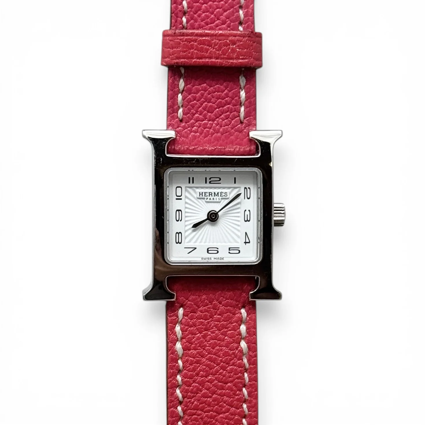 Hermes Rouge Casaque Heure H Watch Mini - Image 12