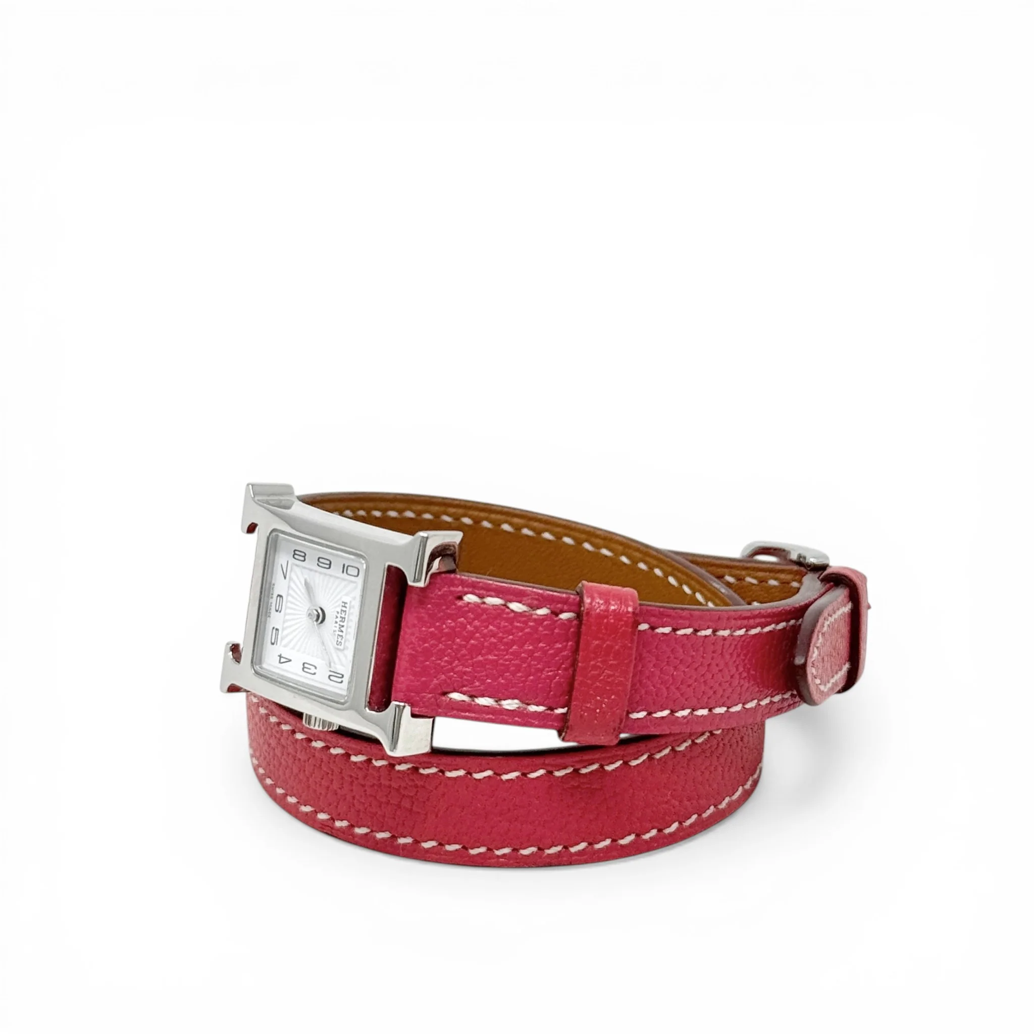 Hermes Rouge Casaque Heure H Watch Mini - Image 4