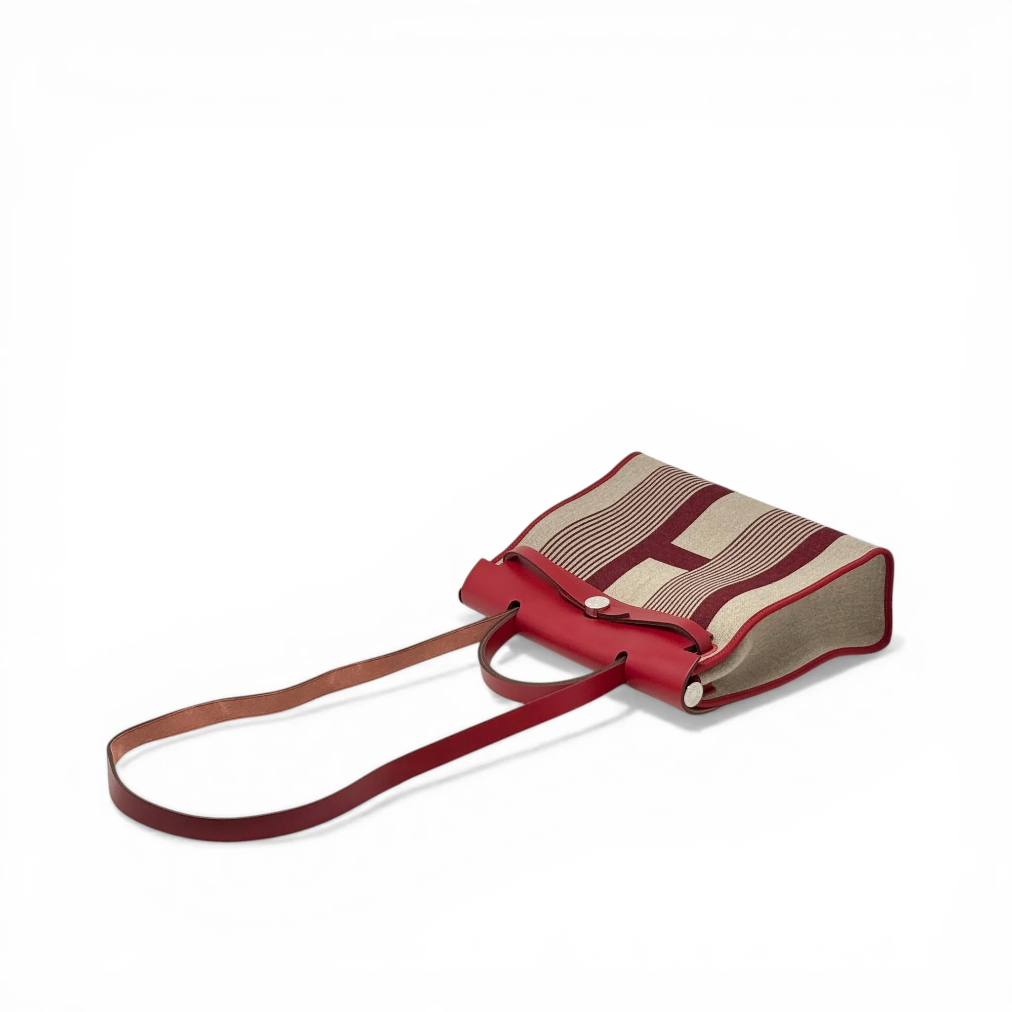 Hermes Rouge Piment H Vibration Toile Herbag Zip 31 - Image 16