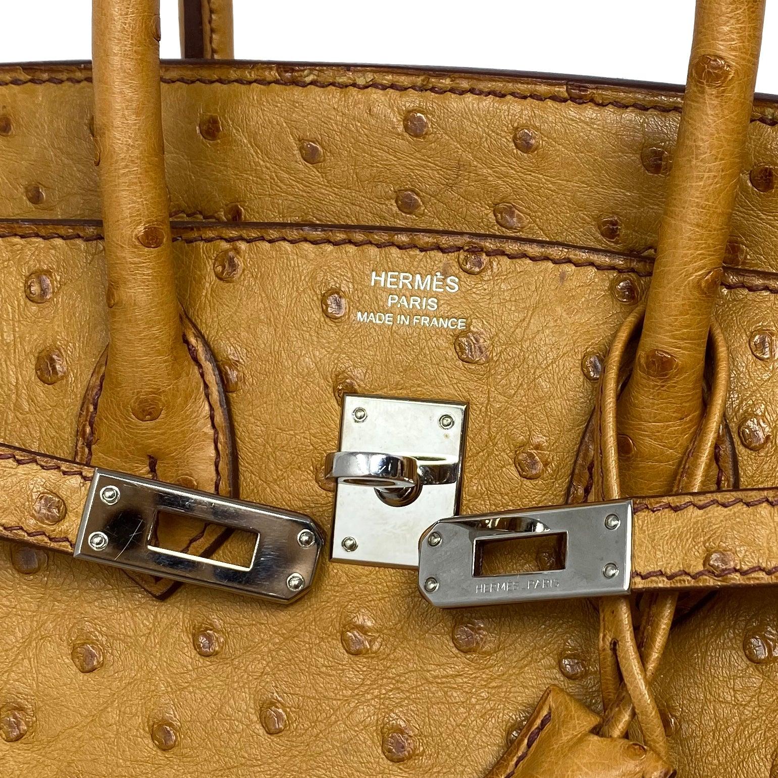Hermes Saffron Ostrich Birkin 25 - Image 11