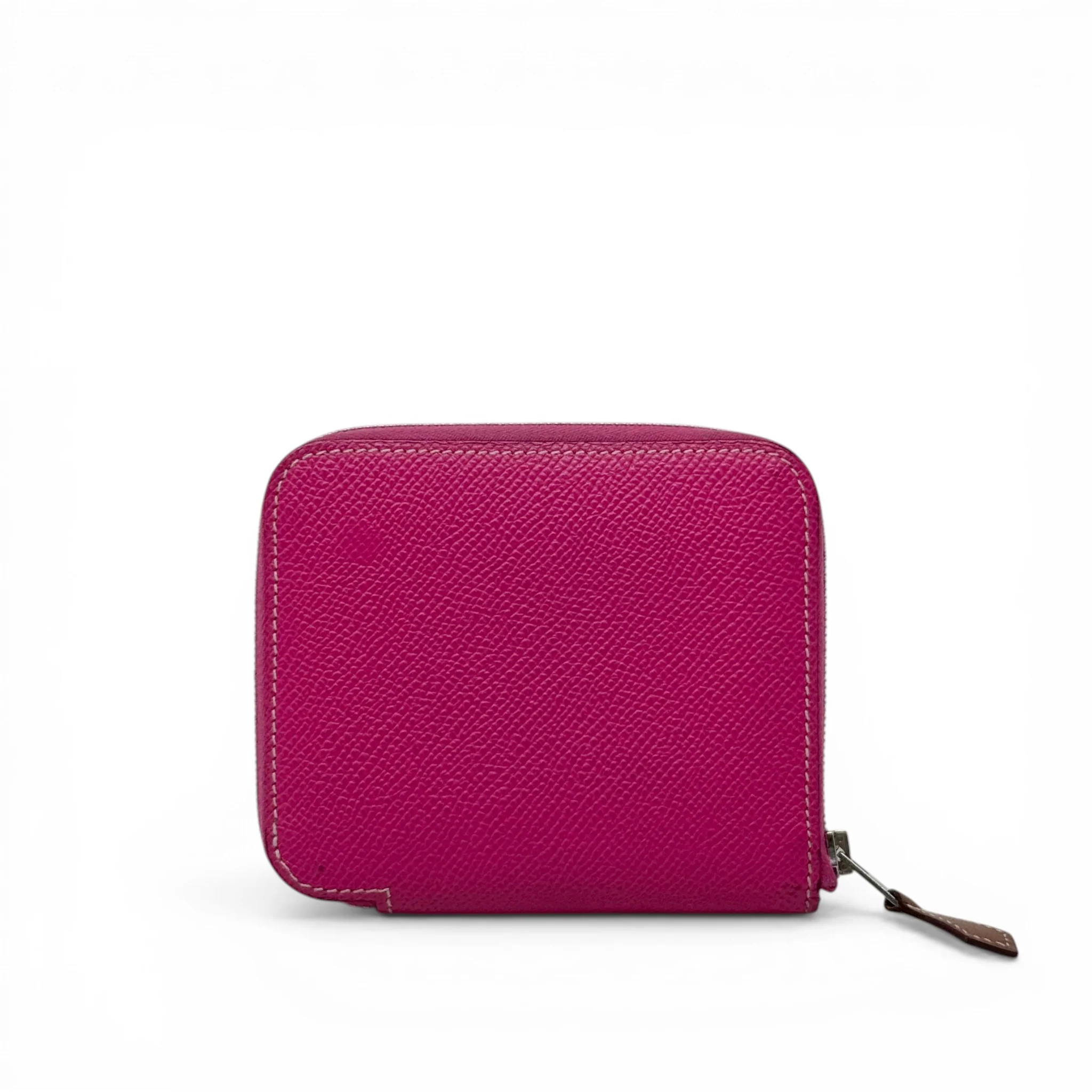 Hermes Rose Pourpre Silk’in Compact Wallet