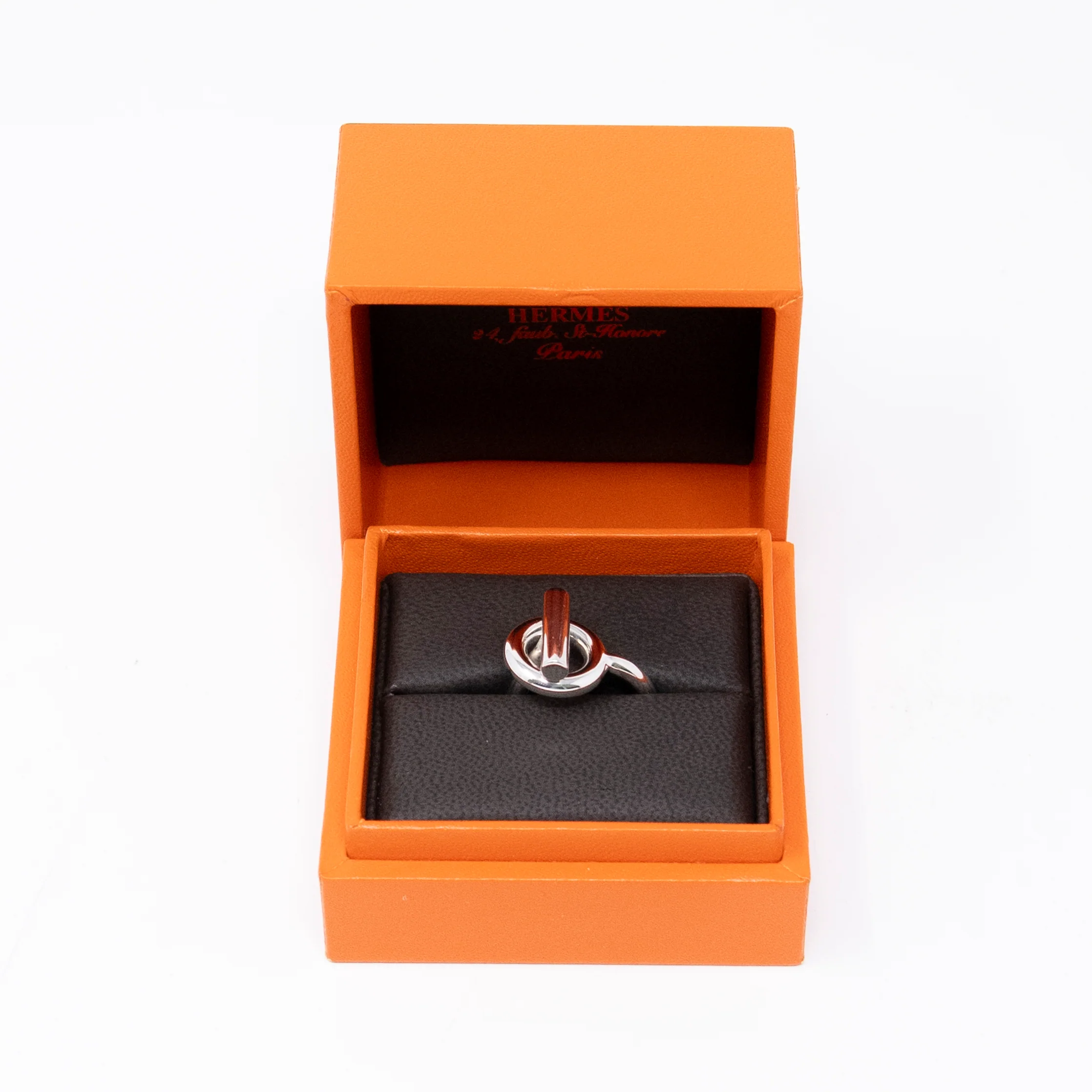 Hermes Silver Echappee Ring 51