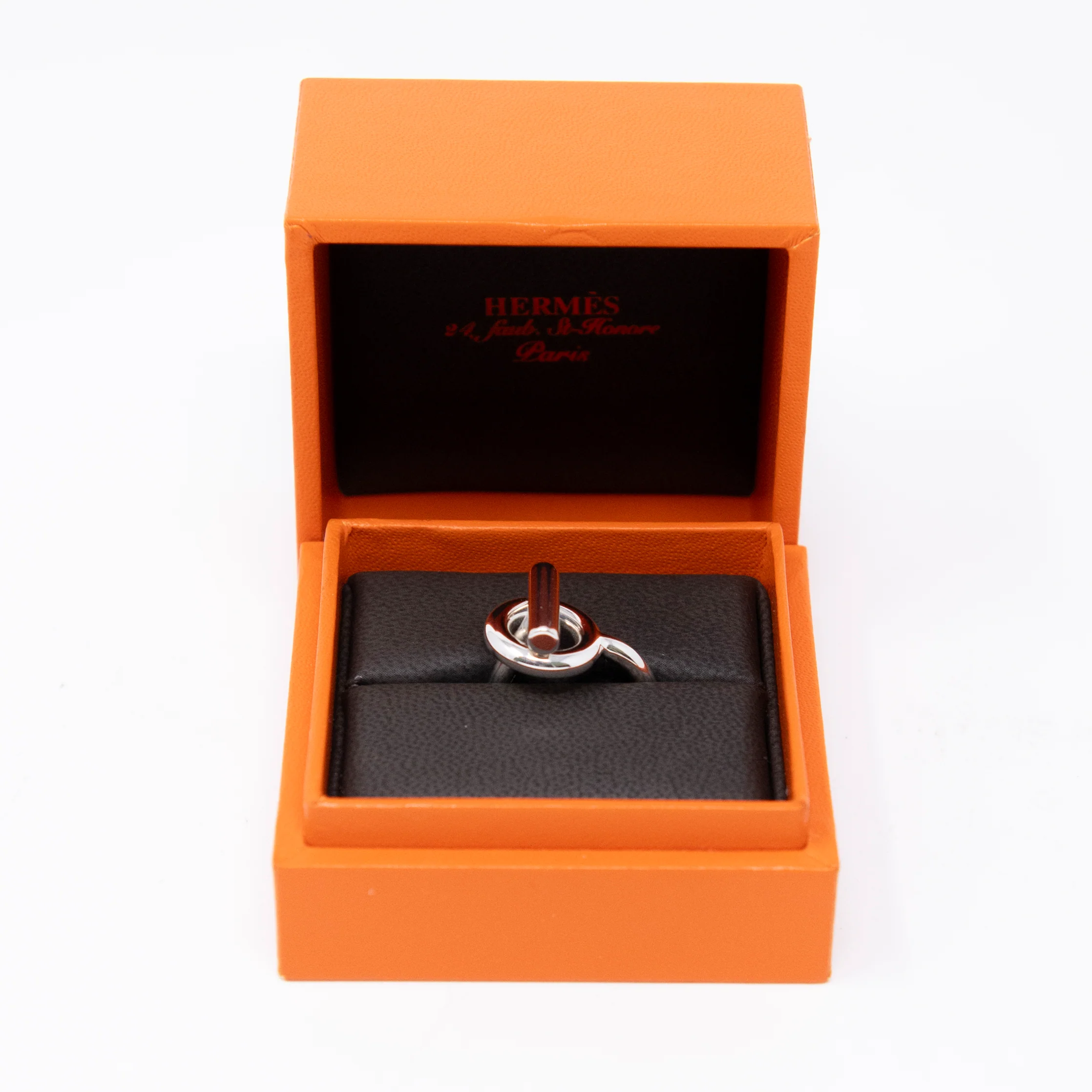 Hermes Silver Echappee Ring 51 - Image 11