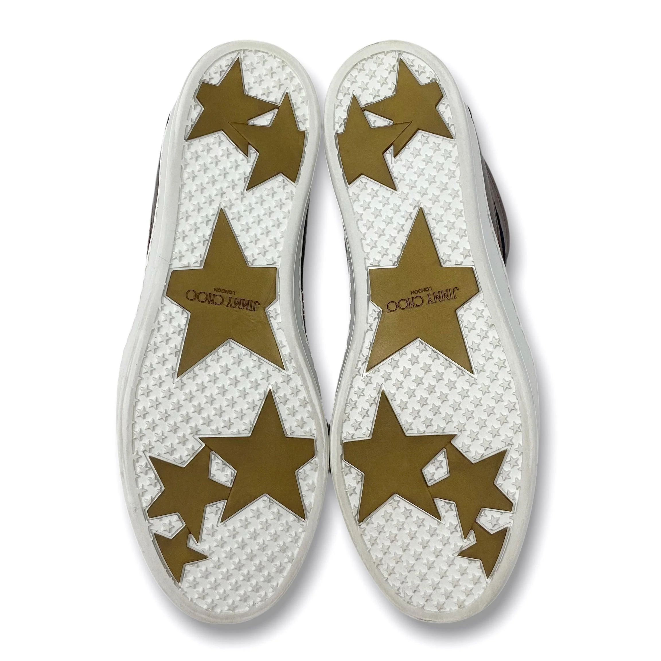 Jimmy Choo Antique Gold Glitter Miami Sneakers 37 - Image 4