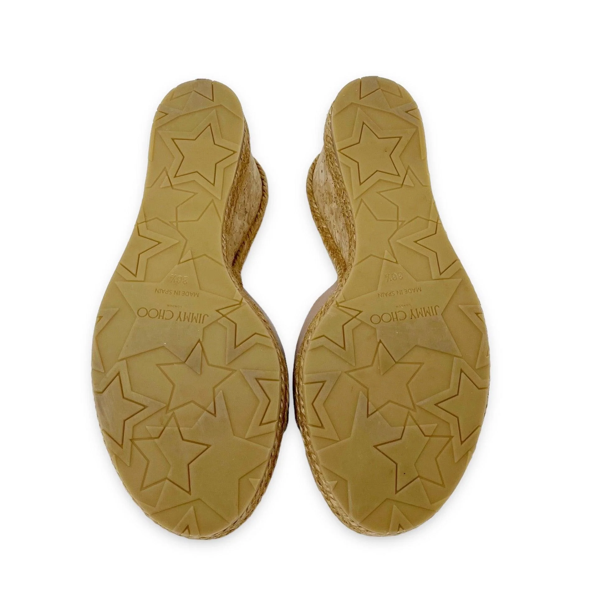 Jimmy Choo Beige Nappa Almer Wedge Sandals 36.5 - Image 6