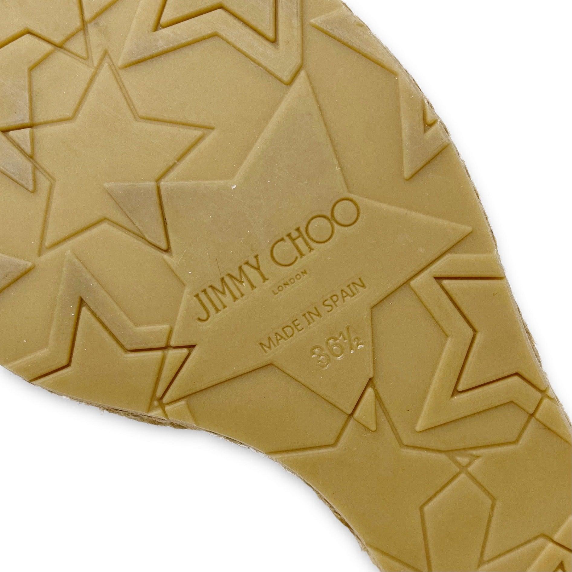 Jimmy Choo Beige Nappa Almer Wedge Sandals 36.5 - Image 7