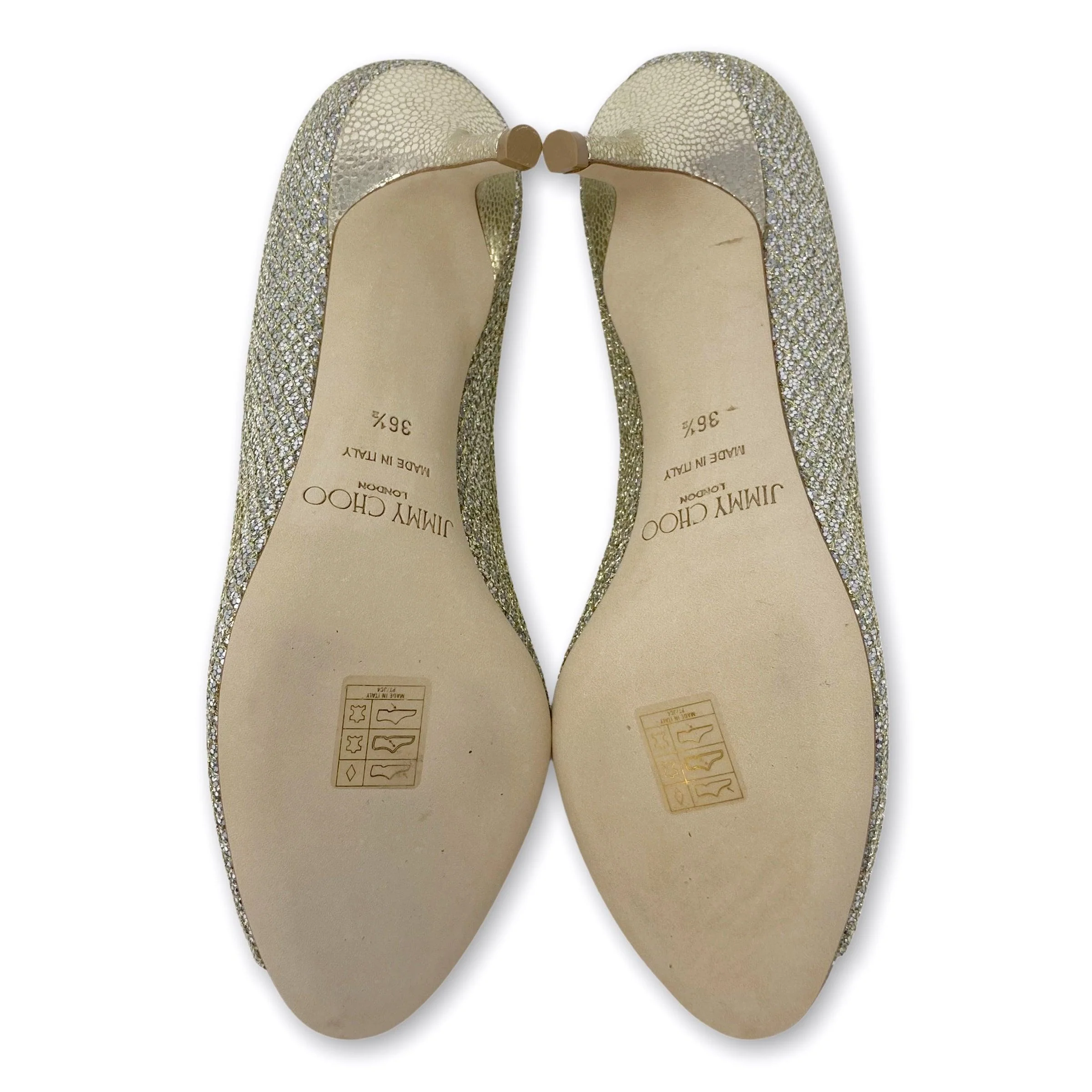 Jimmy Choo Champagne Glitter Isabel Pumps 36.5 - Image 4
