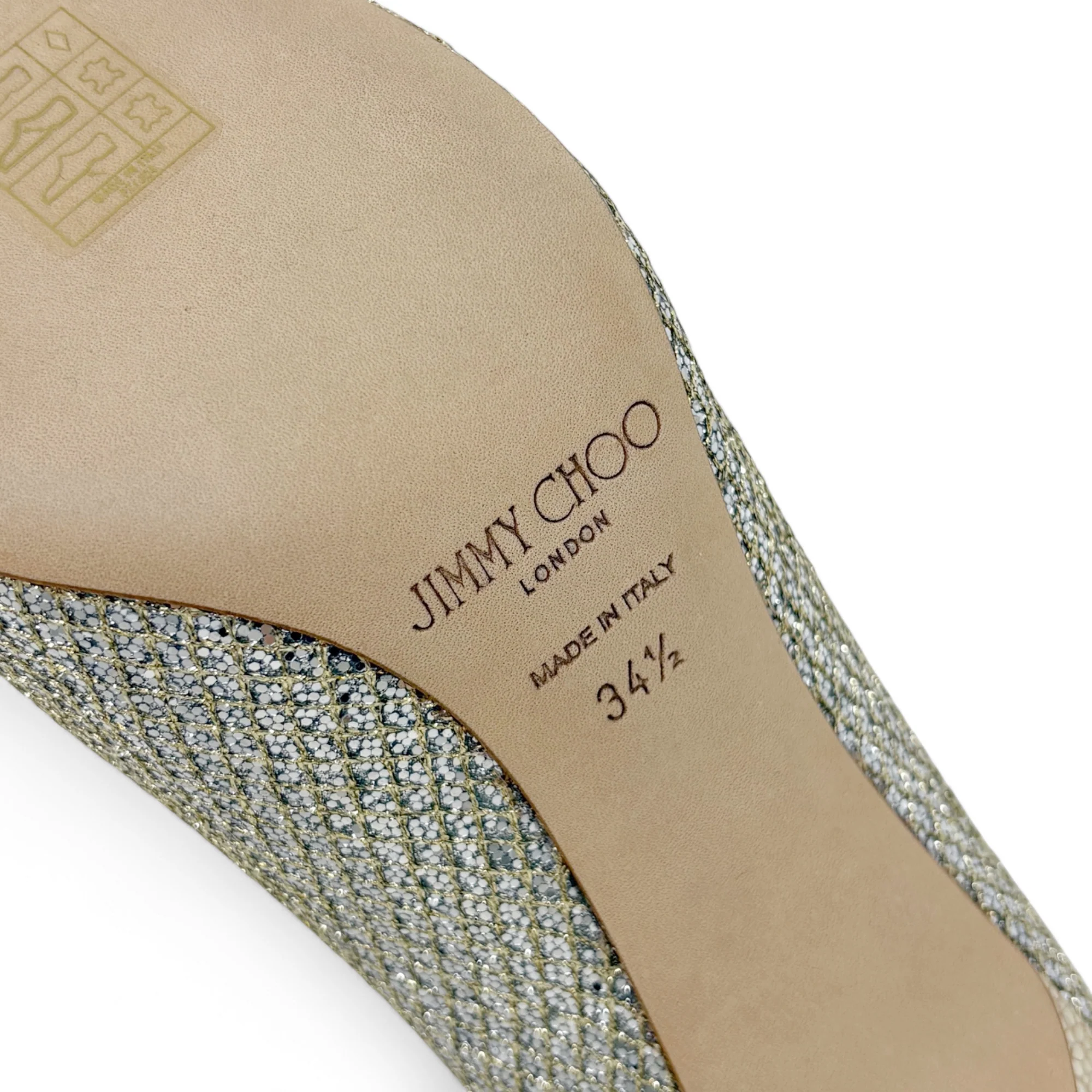 Jimmy Choo Champagne Glitter Romy Pumps 34.5 - Image 7