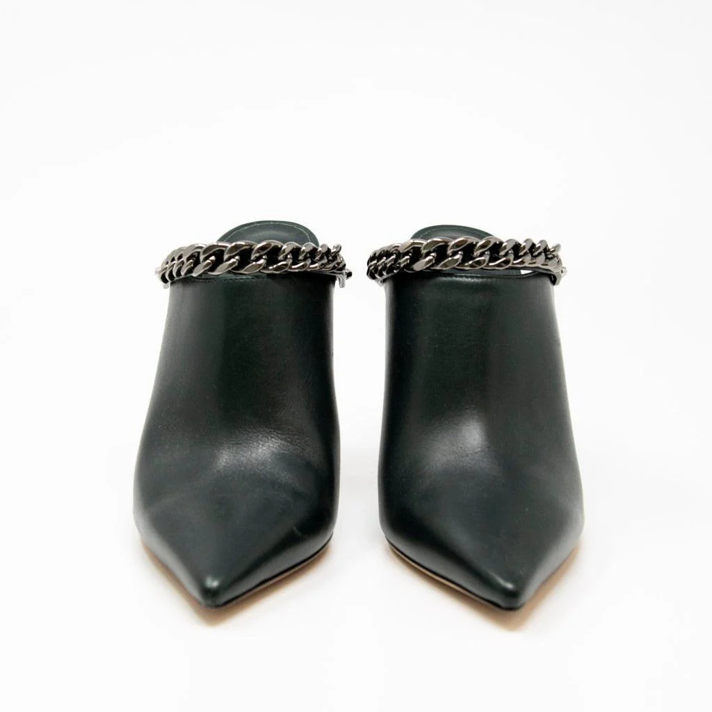 Jimmy Choo Green Lexx Mules 36 - Image 5