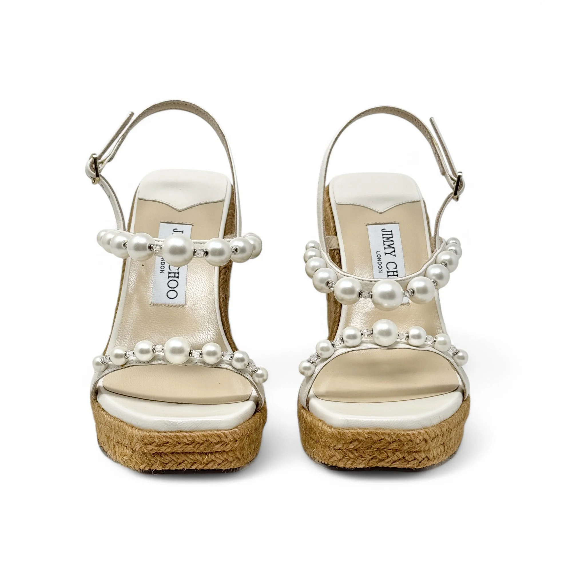 Jimmy Choo Latte Amatuus Wedge Sandals 36.5 - Image 3