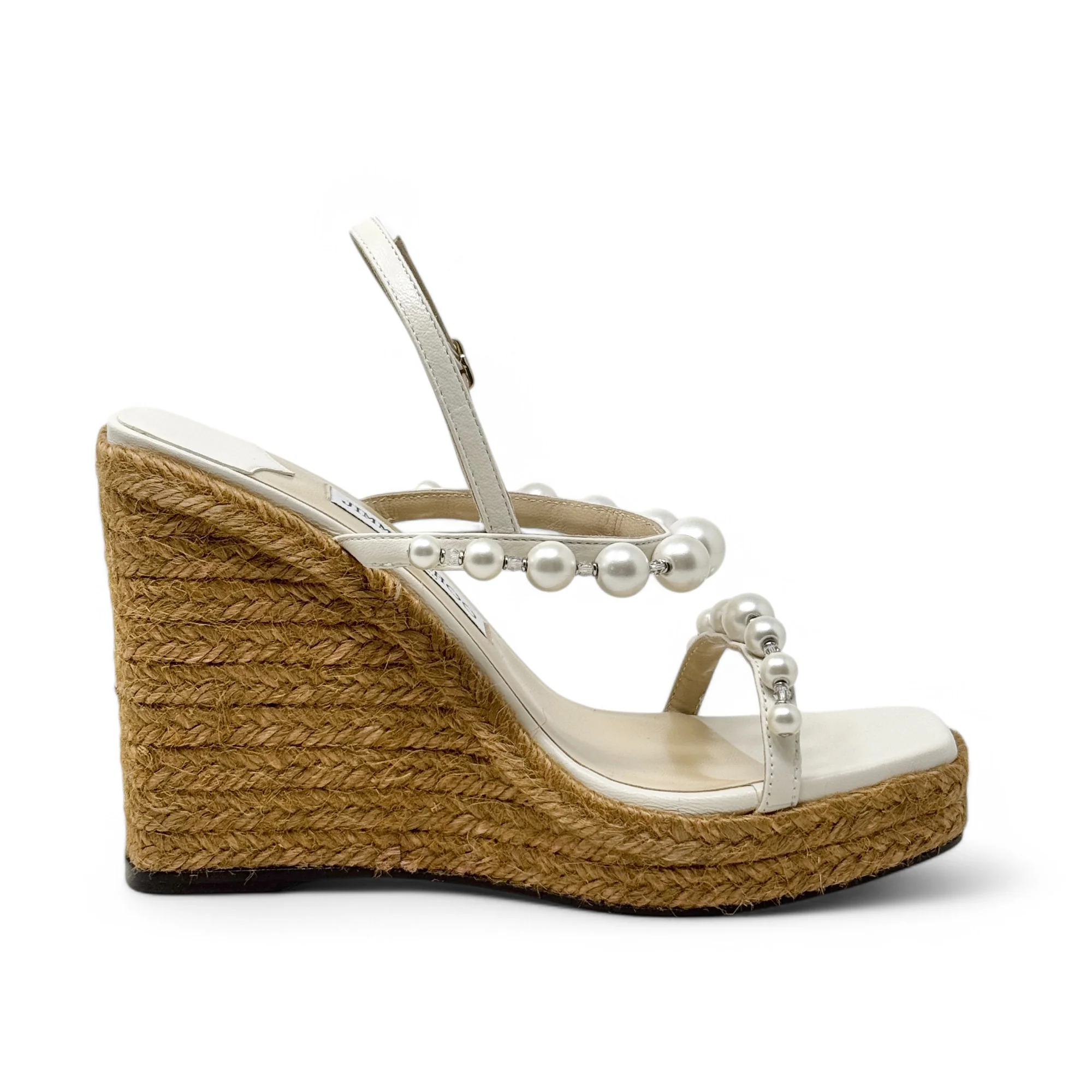 Jimmy Choo Latte Amatuus Wedge Sandals 36.5 - Image 5