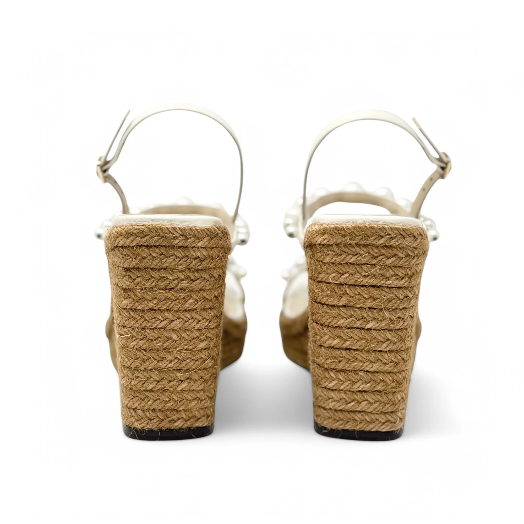 Jimmy Choo Latte Amatuus Wedge Sandals 36.5 - Image 6