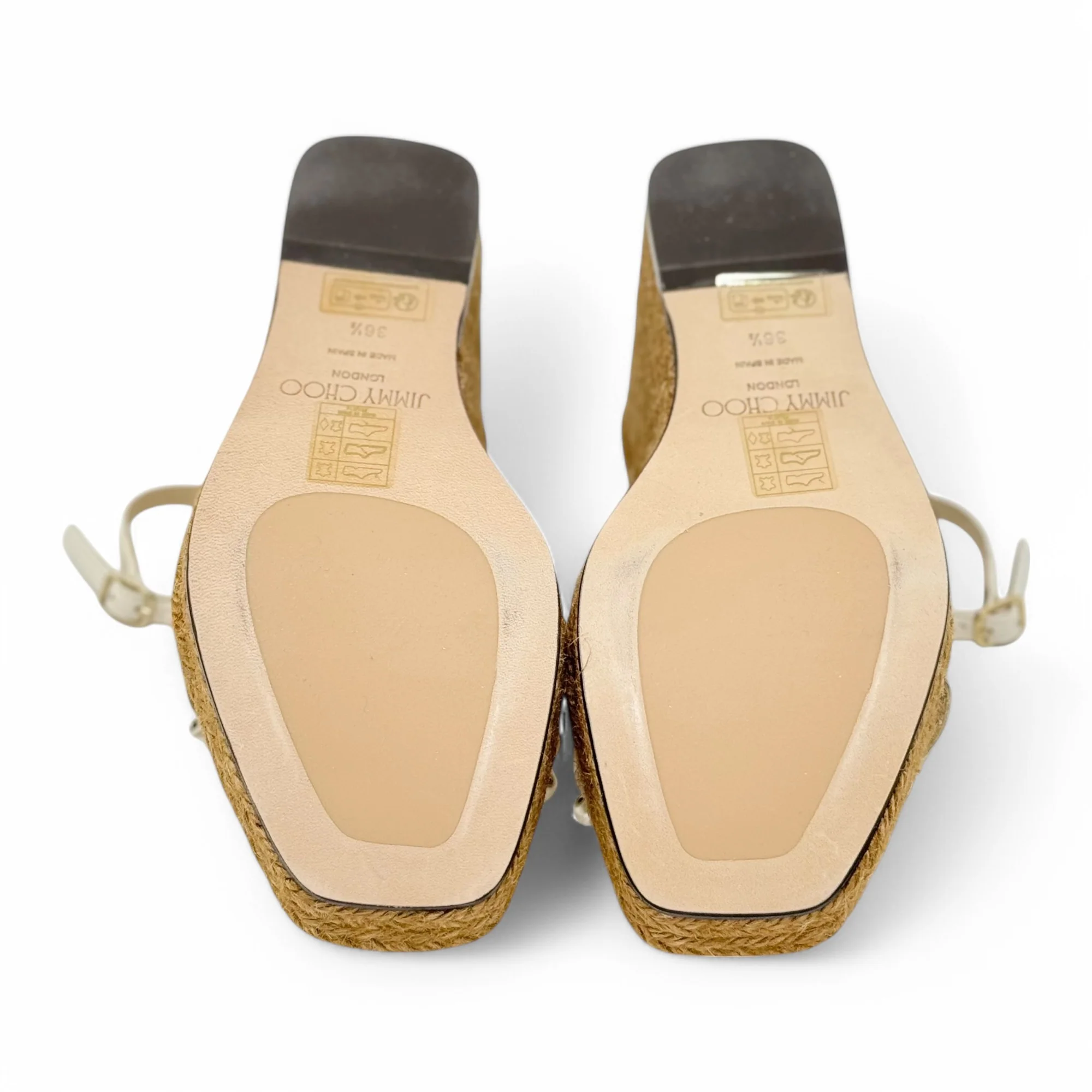 Jimmy Choo Latte Amatuus Wedge Sandals 36.5 - Image 8