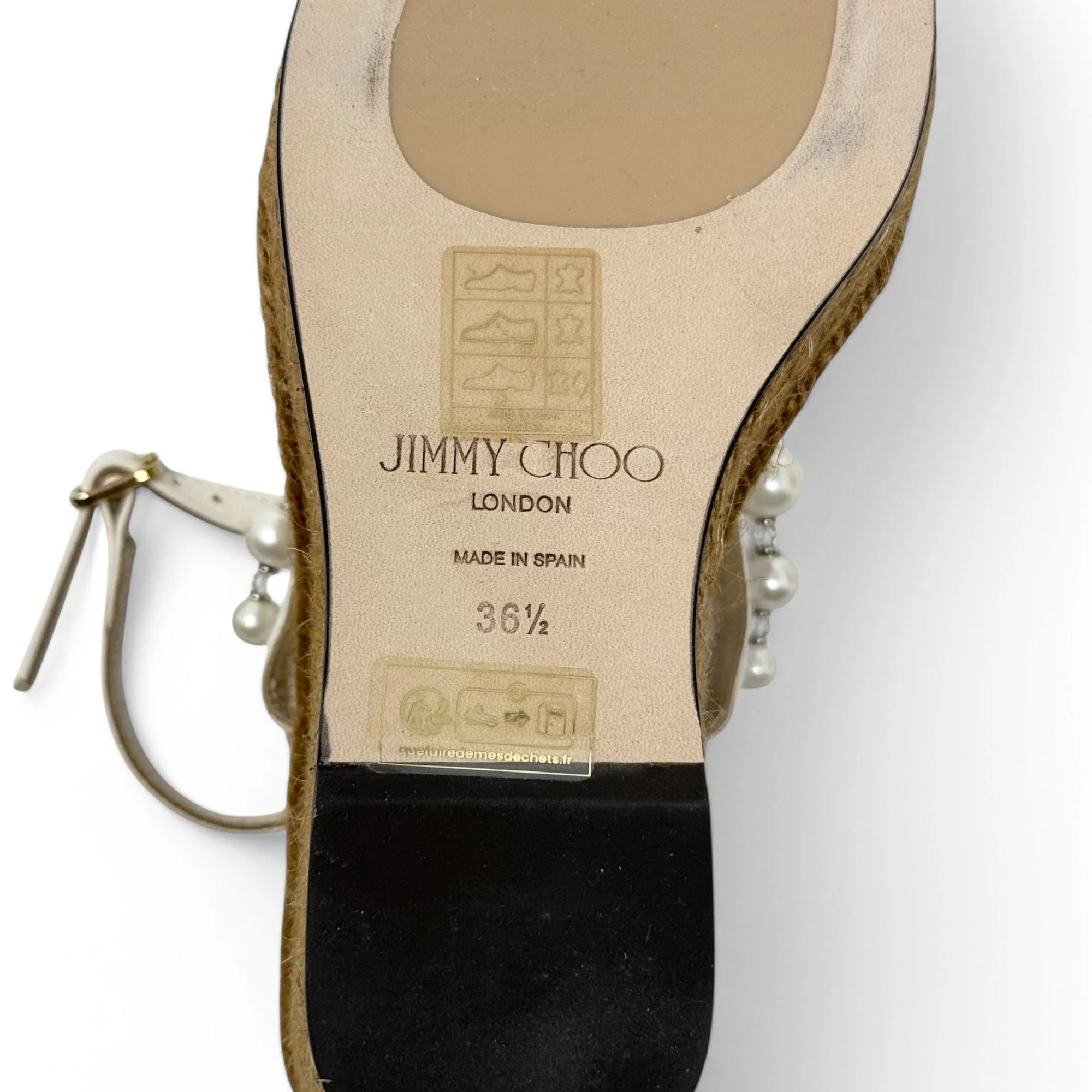 Jimmy Choo Latte Amatuus Wedge Sandals 36.5 - Image 9