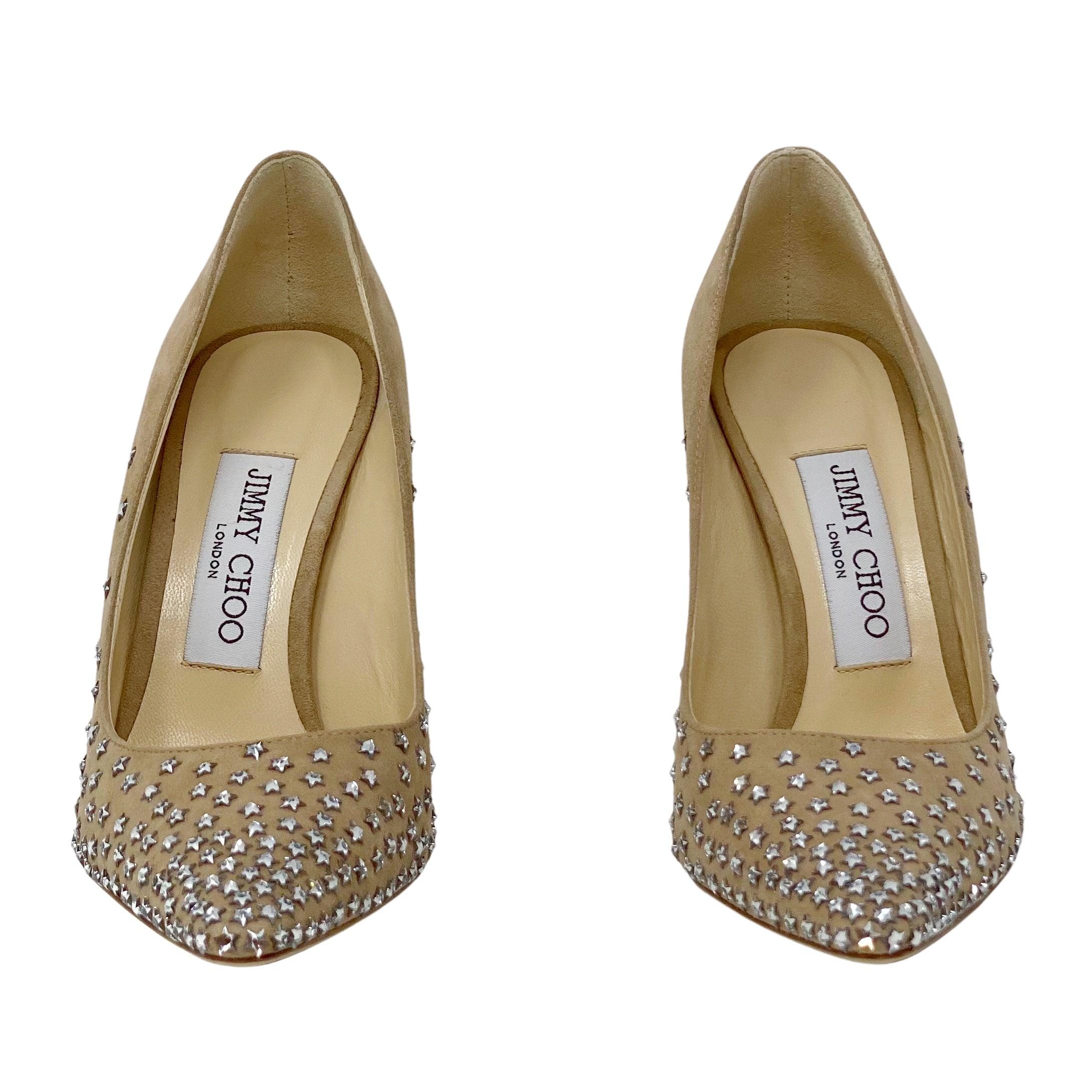 Jimmy Choo Nude Suede Romy Degrade Stars Pumps 35 - Image 2