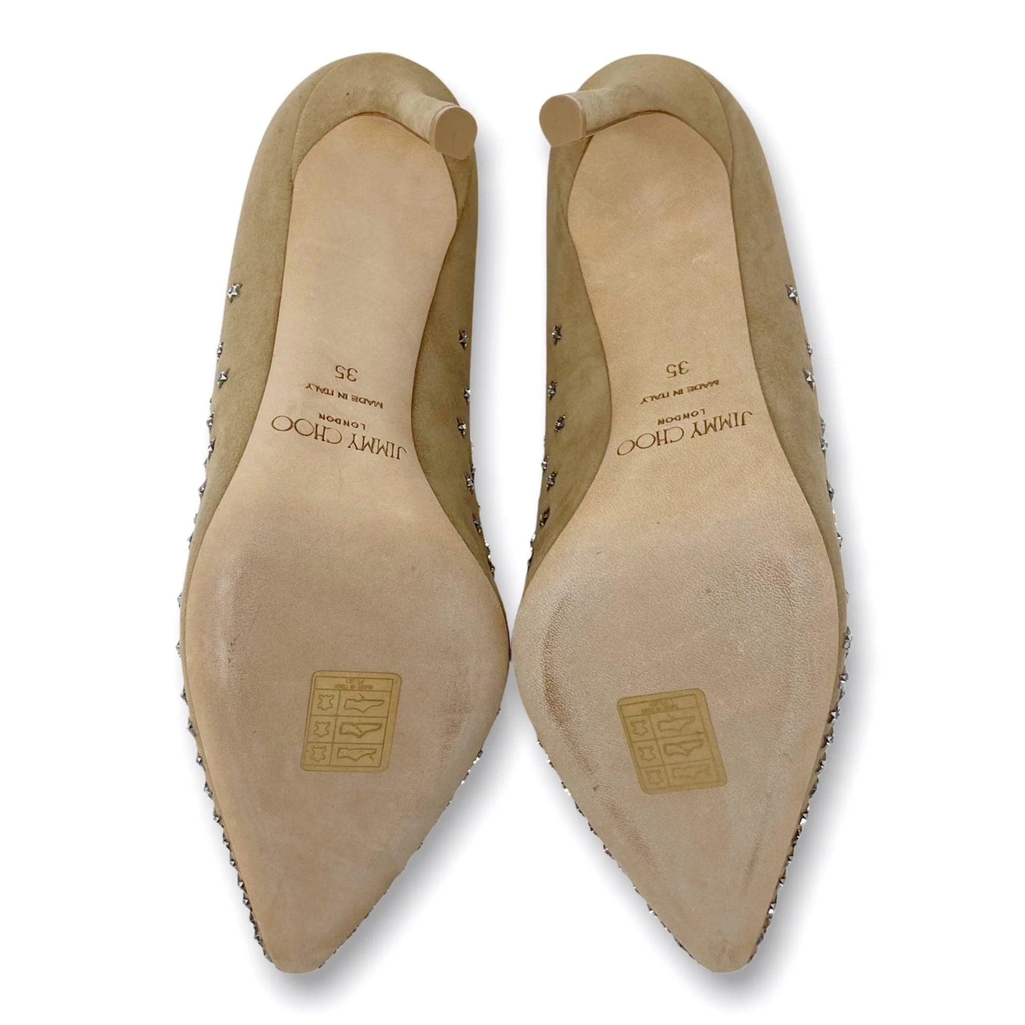 Jimmy Choo Nude Suede Romy Degrade Stars Pumps 35 - Image 4