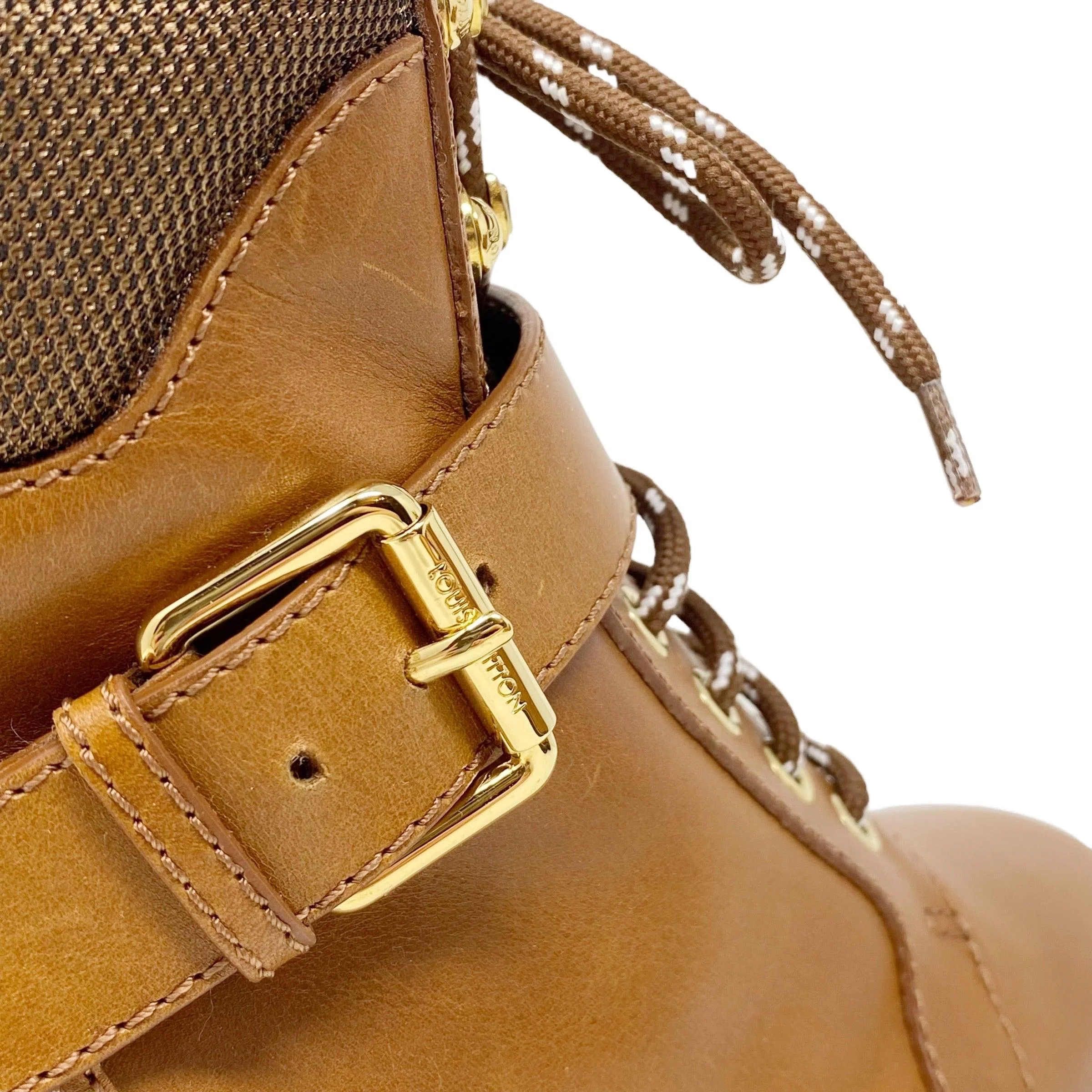 Louis Vuitton Cognac Monogram Ranger Combat Boots 38 - Image 6