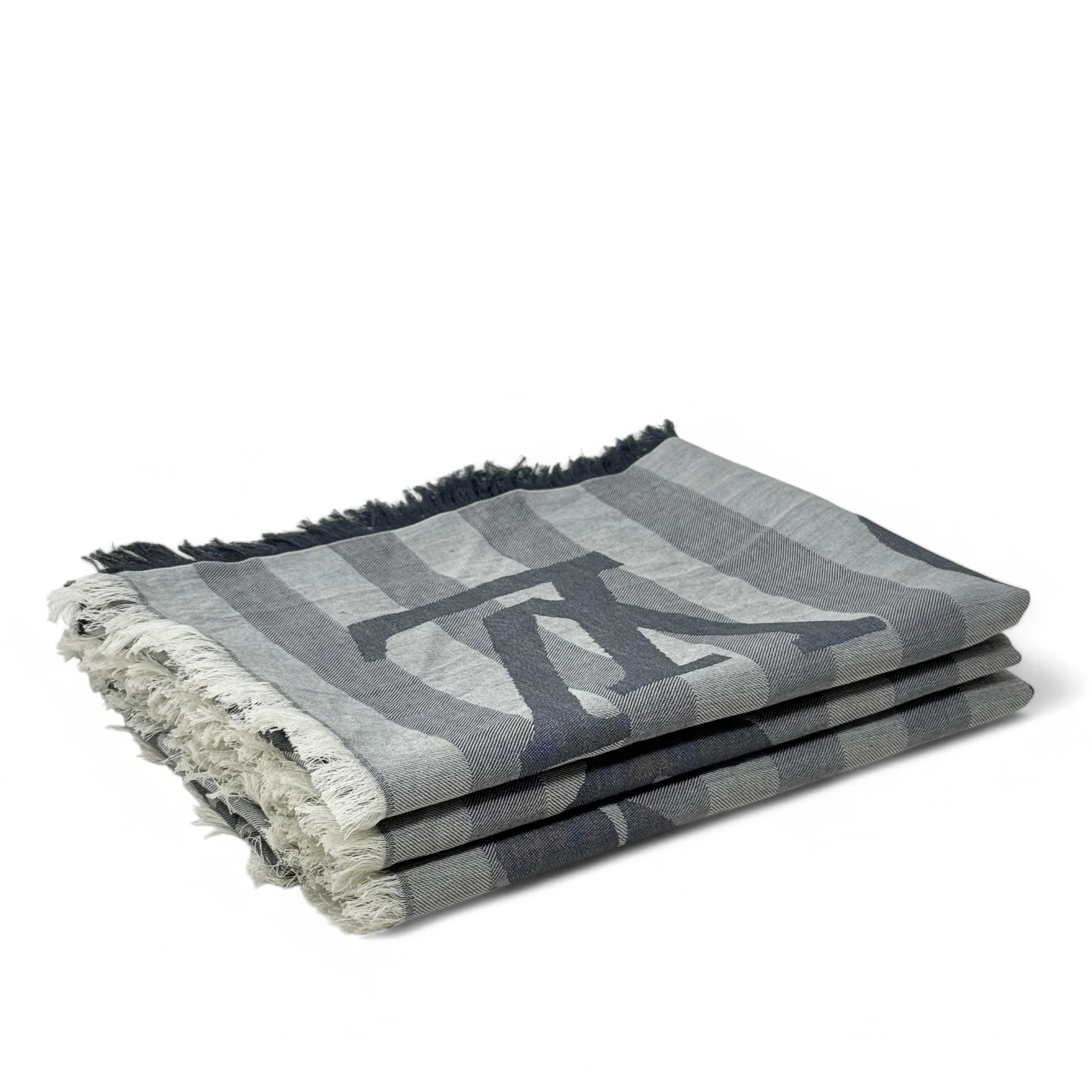 Louis Vuitton Grey Striped Scarf - Image 4